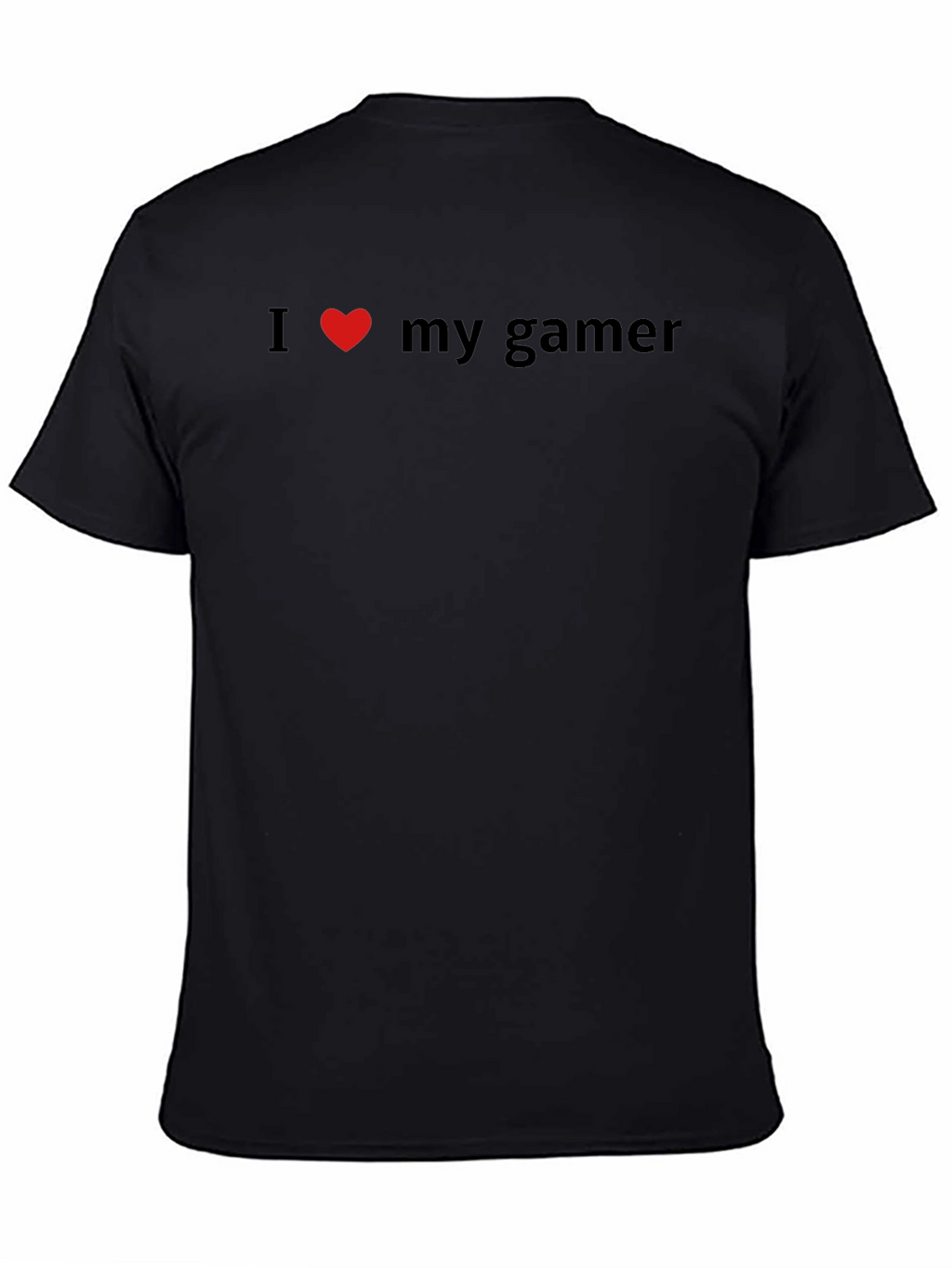 I Love My Gamer Black Graphic Tee