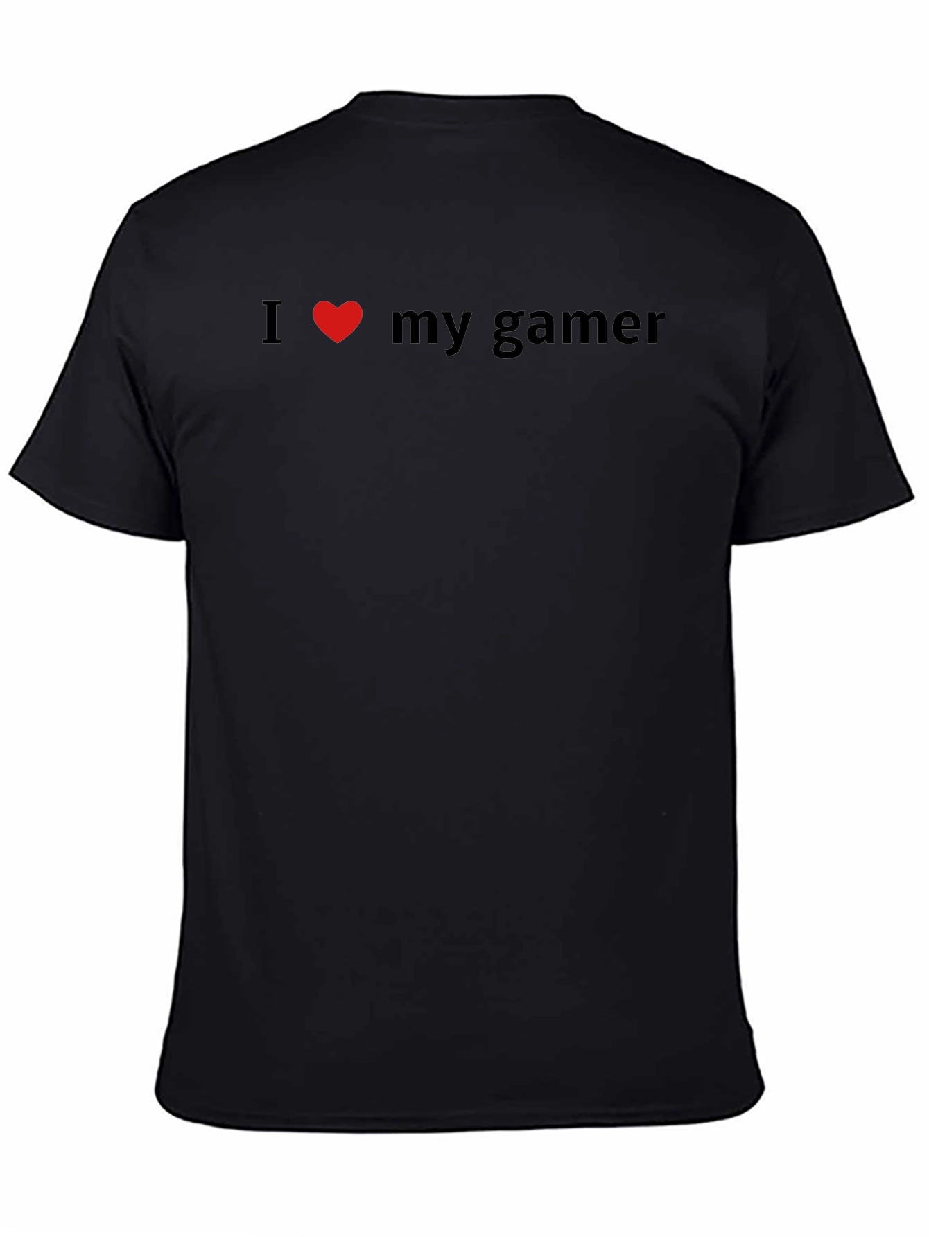 I Love My Gamer Black Graphic Tee