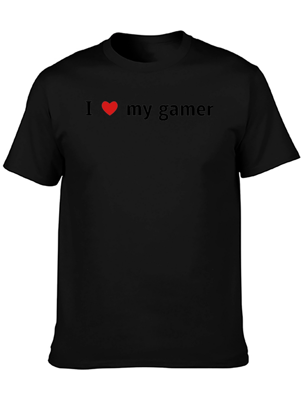 I Love My Gamer Black Graphic Tee