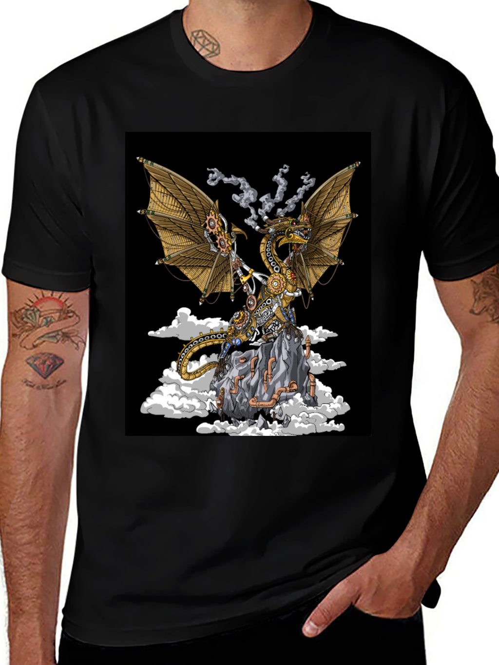 Steampunk Dragon Graphic T-Shirt