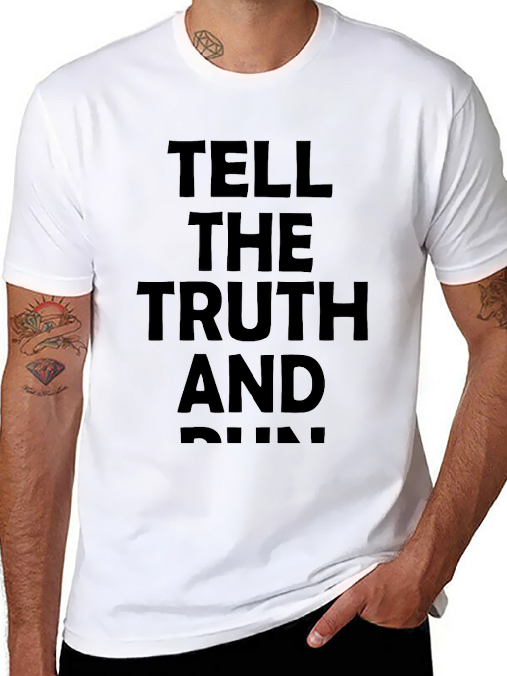 Tell the Truth and Run Graphic Tee - Black