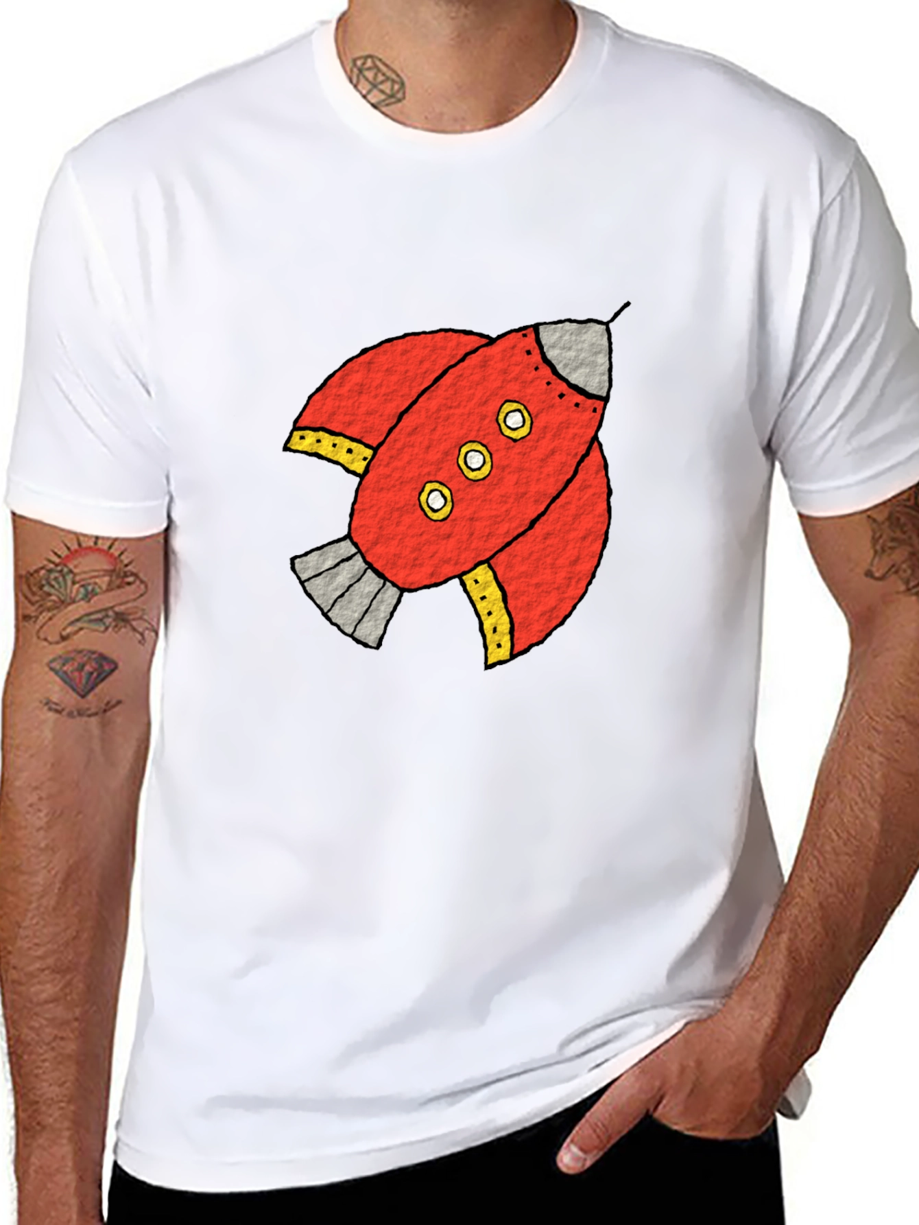 Rocket Graphic Black Tee