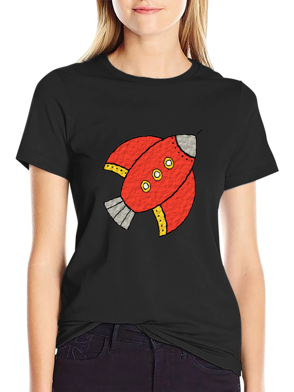 Rocket Graphic Black Tee