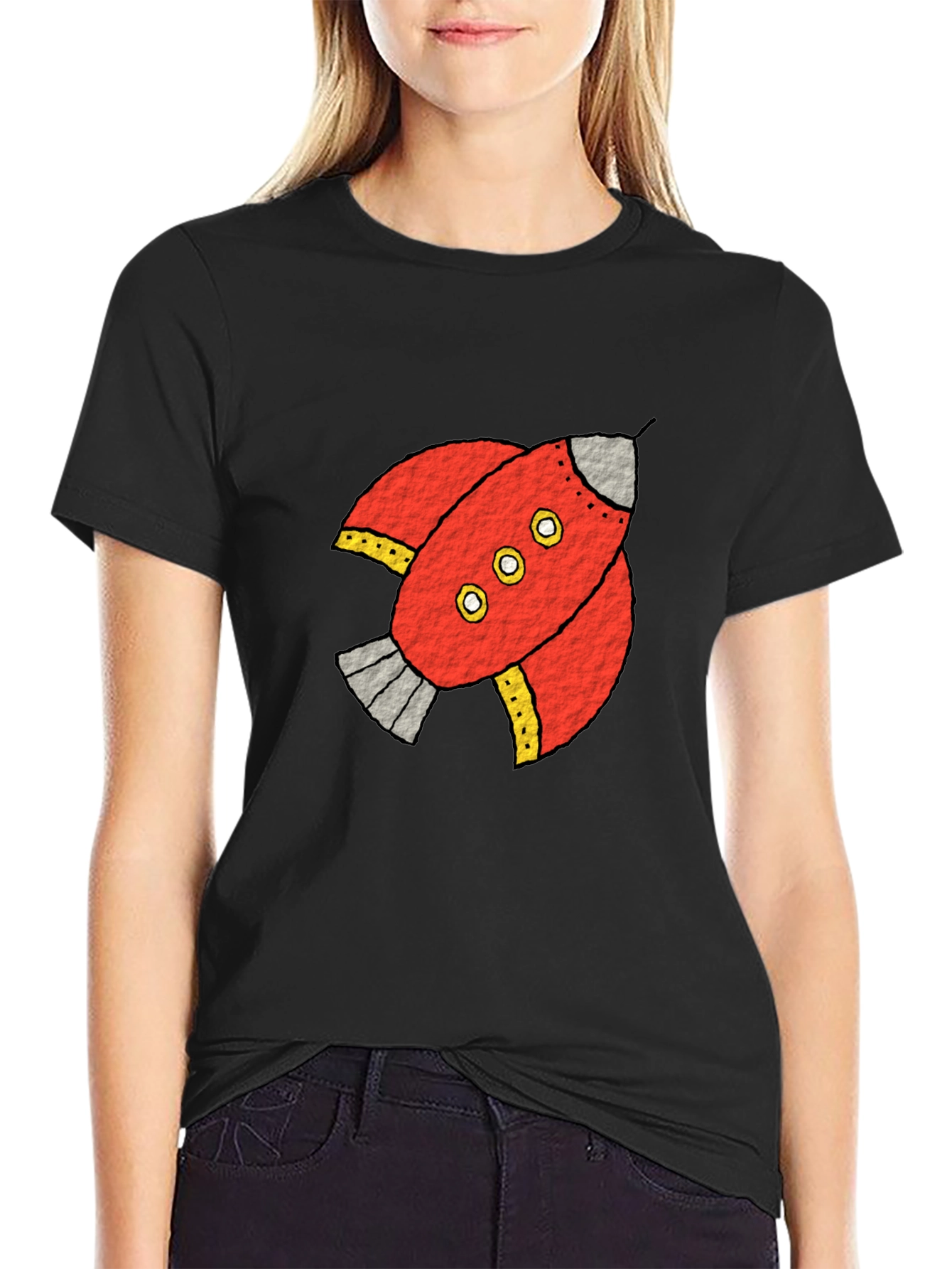 Rocket Graphic Black Tee
