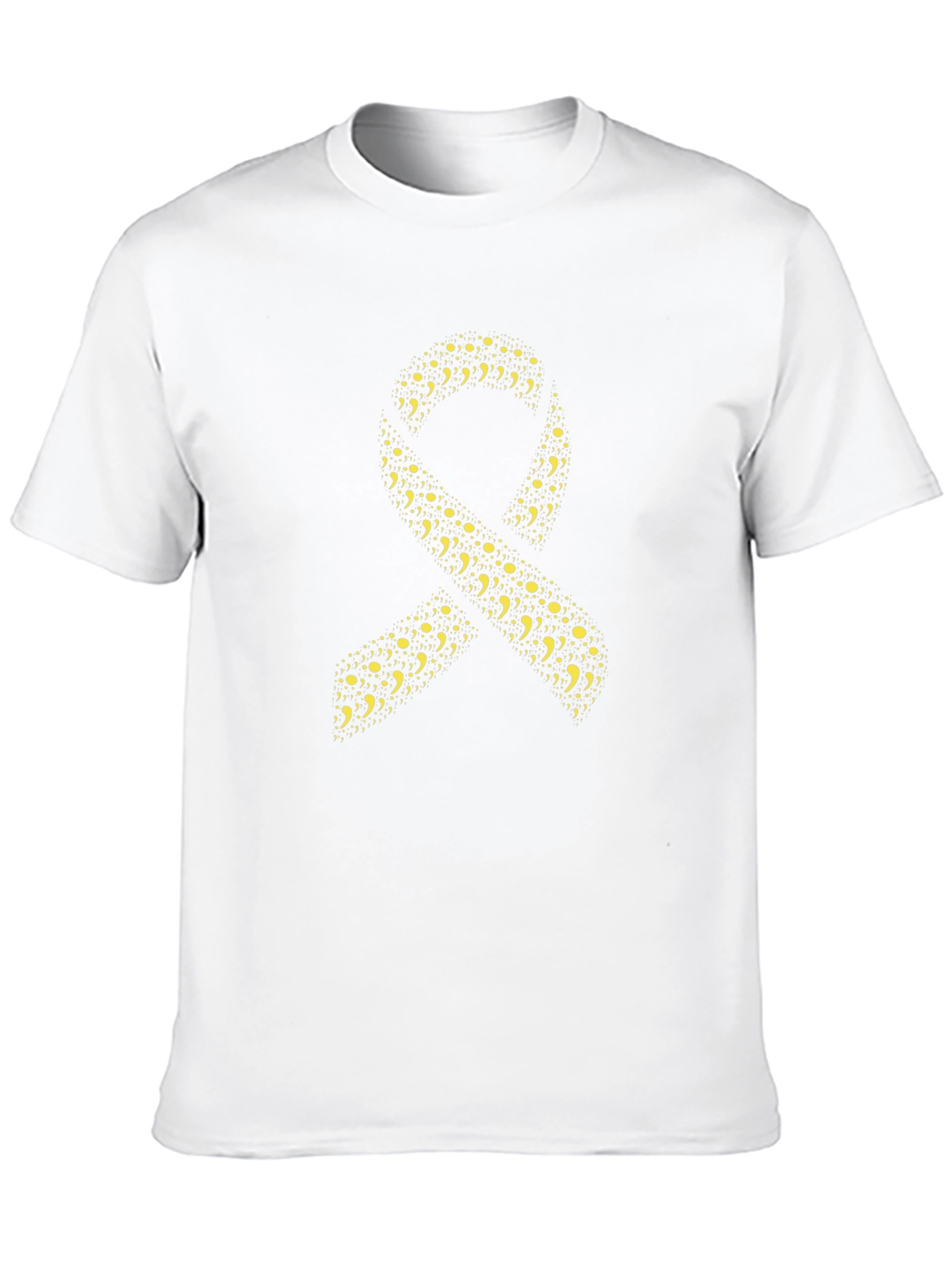 Semicolon Ribbon Black T-Shirt - Mental Health Awareness
