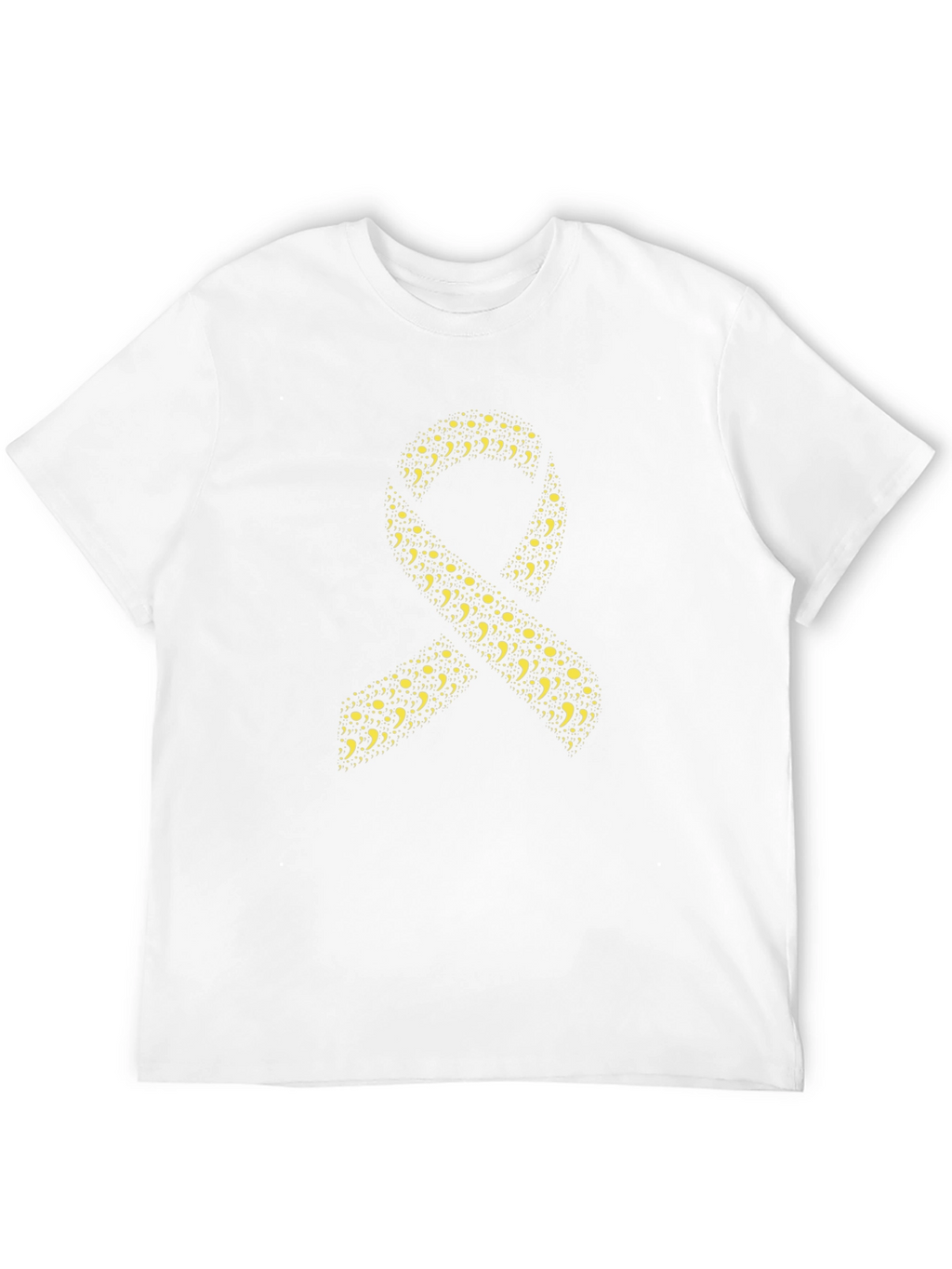 Semicolon Ribbon Black T-Shirt - Mental Health Awareness