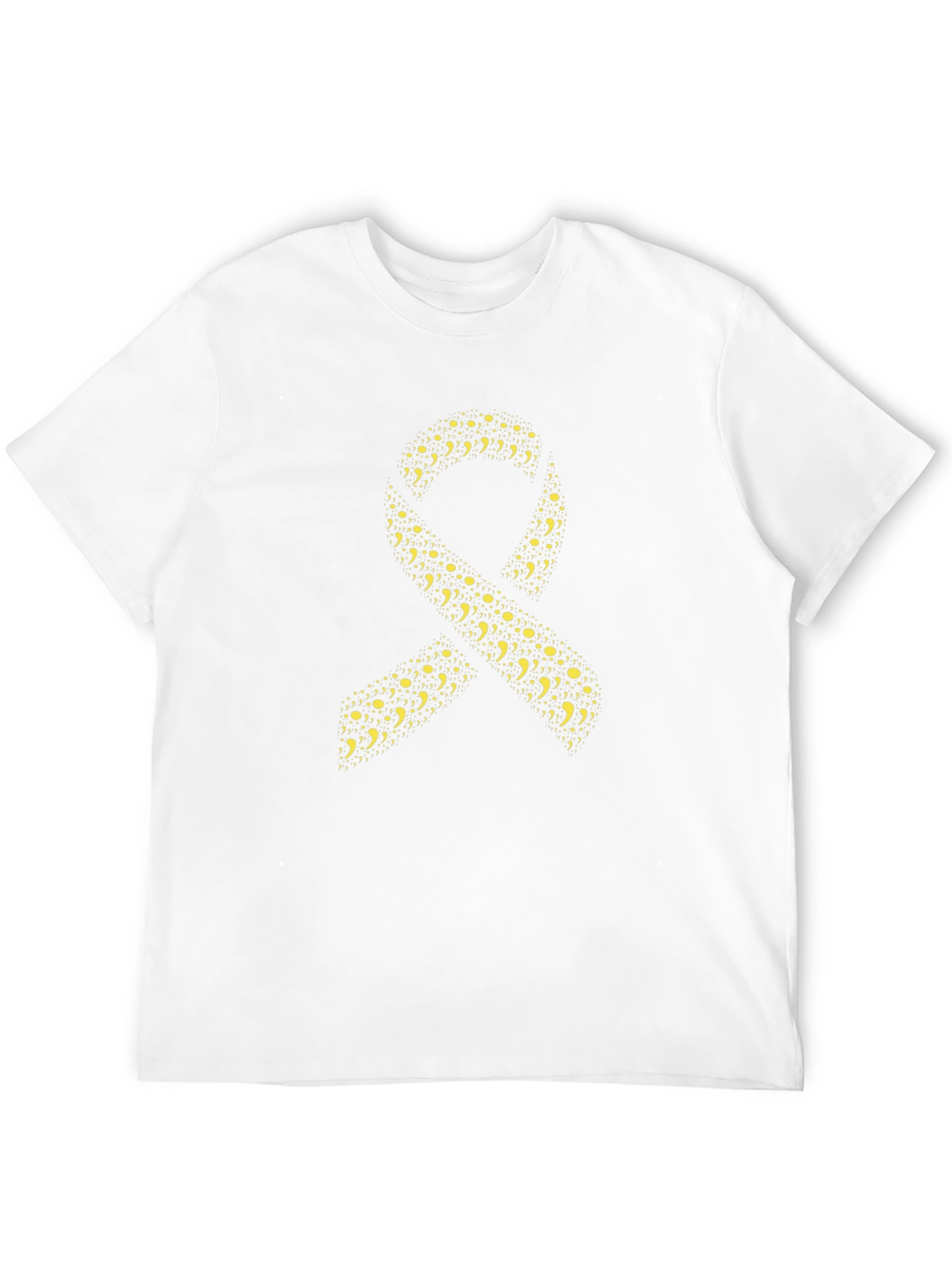 Semicolon Ribbon Black T-Shirt - Mental Health Awareness