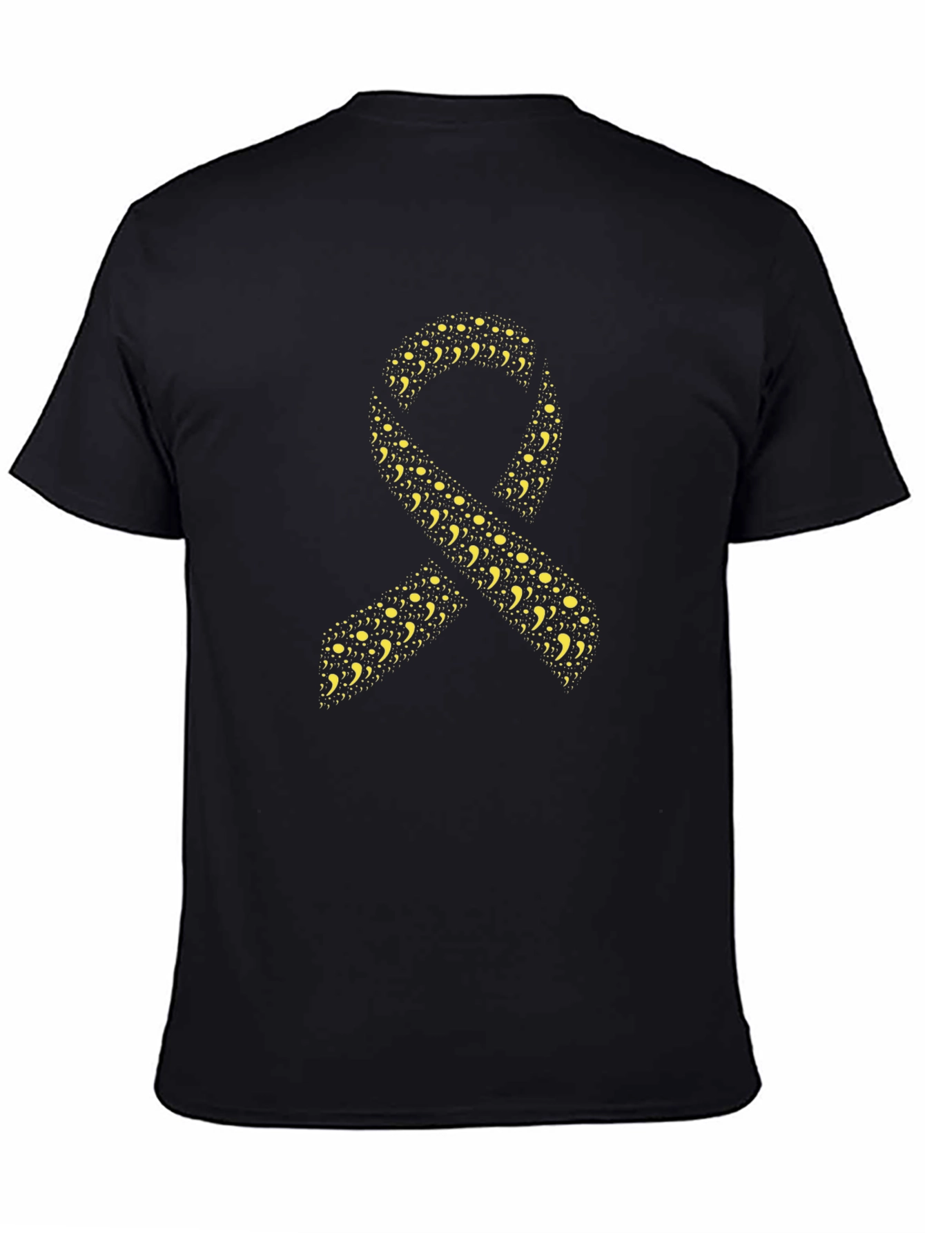 Semicolon Ribbon Black T-Shirt - Mental Health Awareness