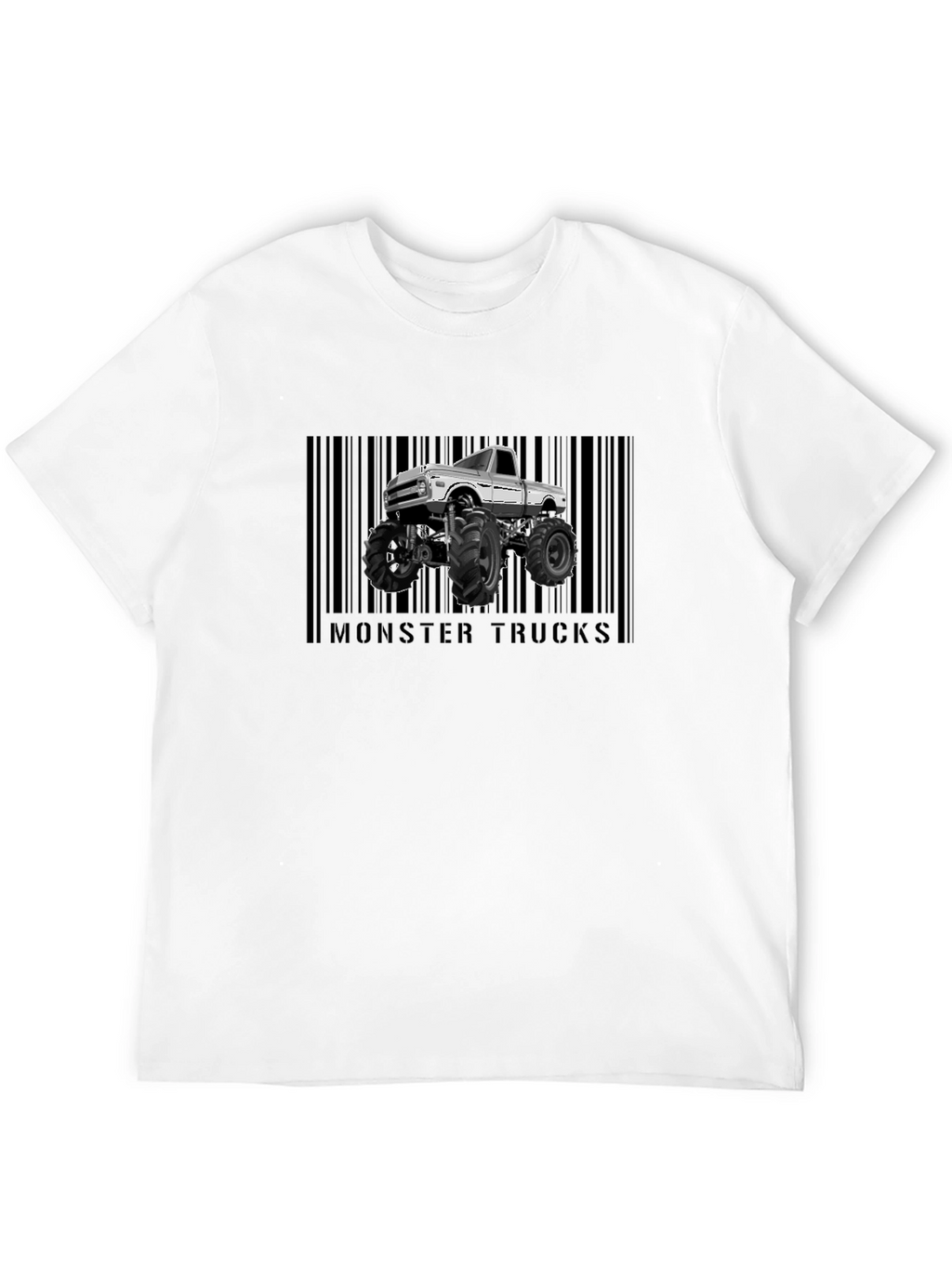 Monster Trucks Graphic Tee - Cool Barcode Design