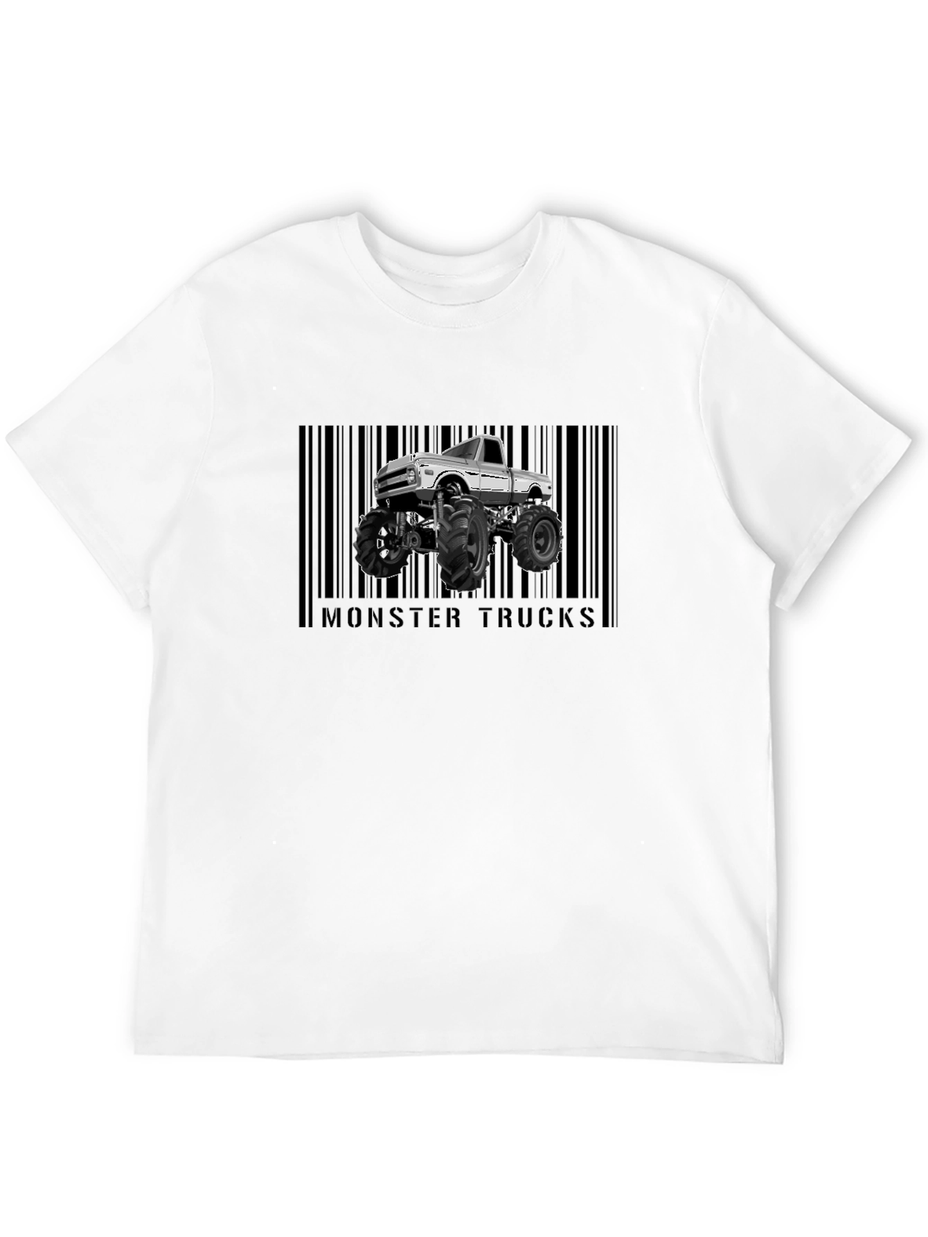 Monster Trucks Graphic Tee - Cool Barcode Design
