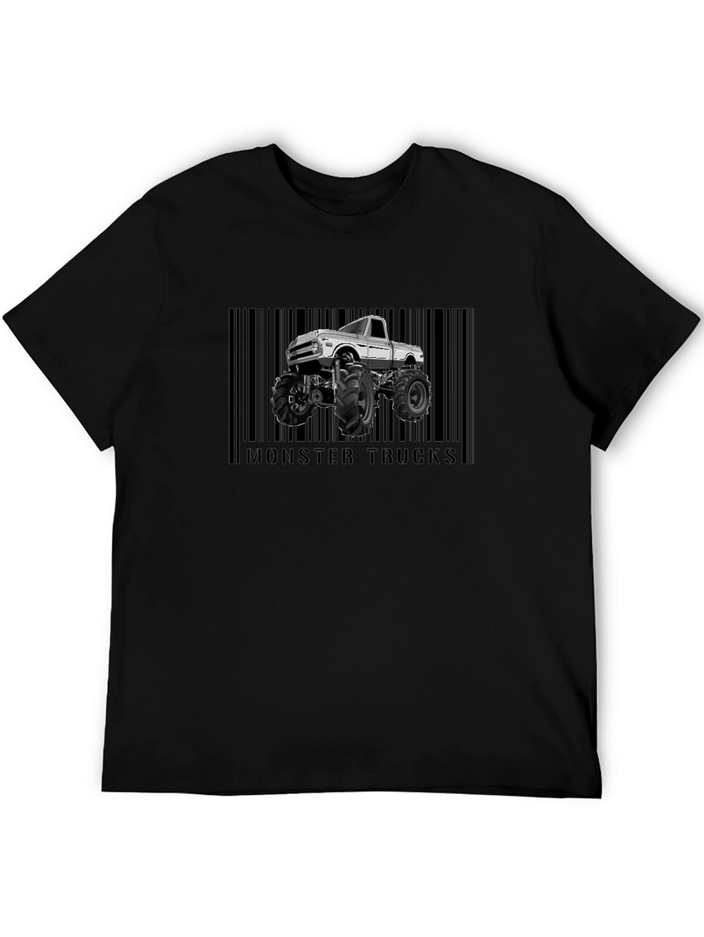 Monster Trucks Graphic Tee - Cool Barcode Design