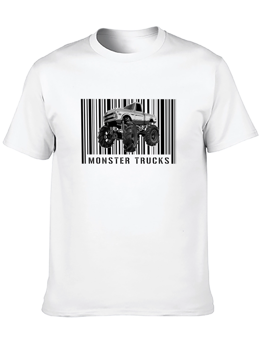 Monster Trucks Graphic Tee - Cool Barcode Design