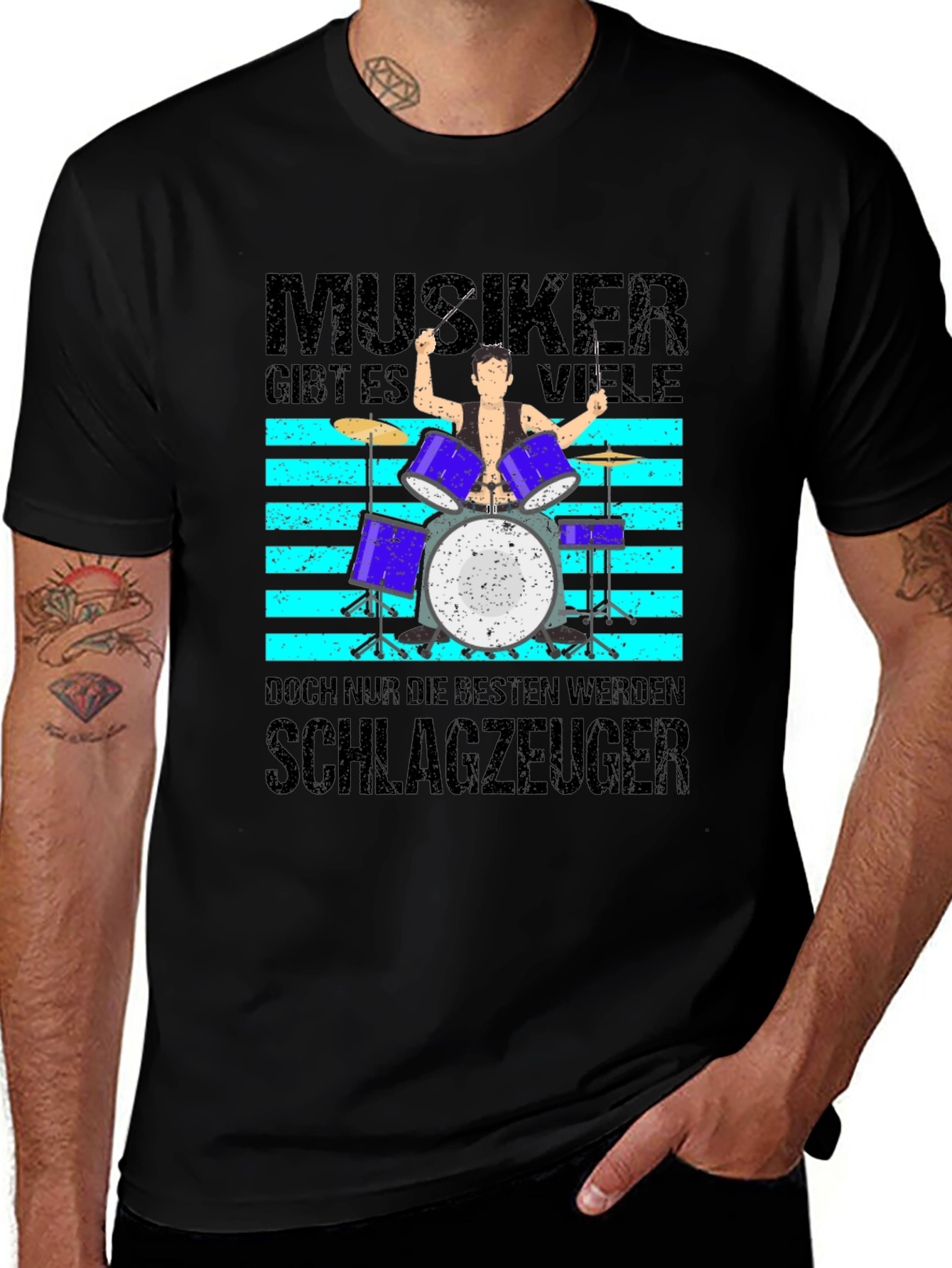 Musiker Schlagzeuger Graphic T-Shirt - Drummer Tee