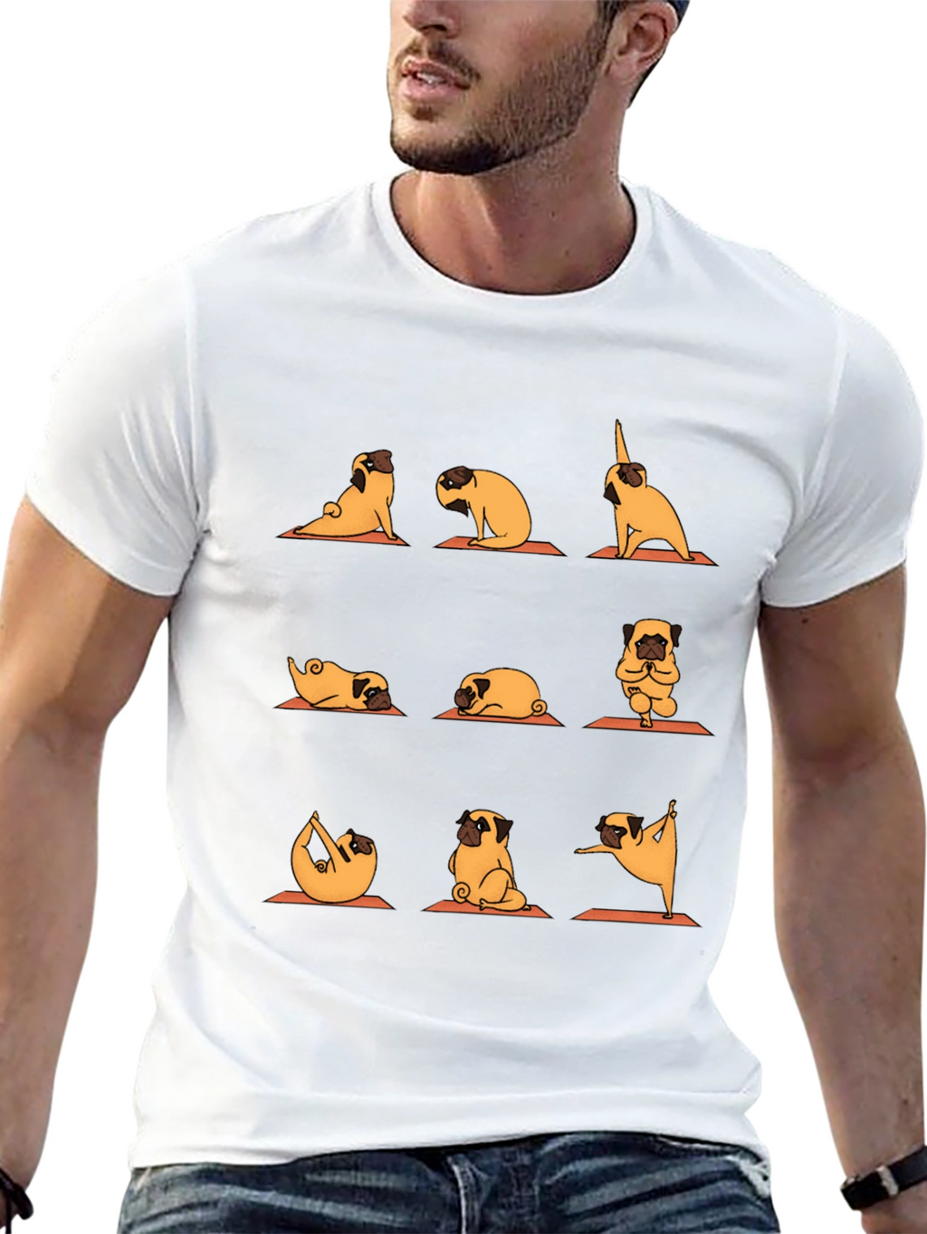 Yoga Pug Graphic Tee -  Relaxed Fit T-Shirt