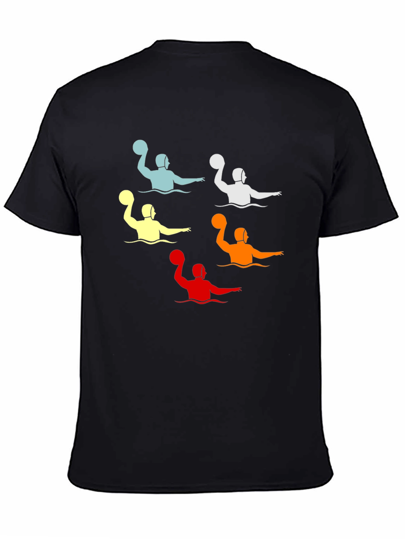 Colorful Water Polo Player Graphic T-Shirt
