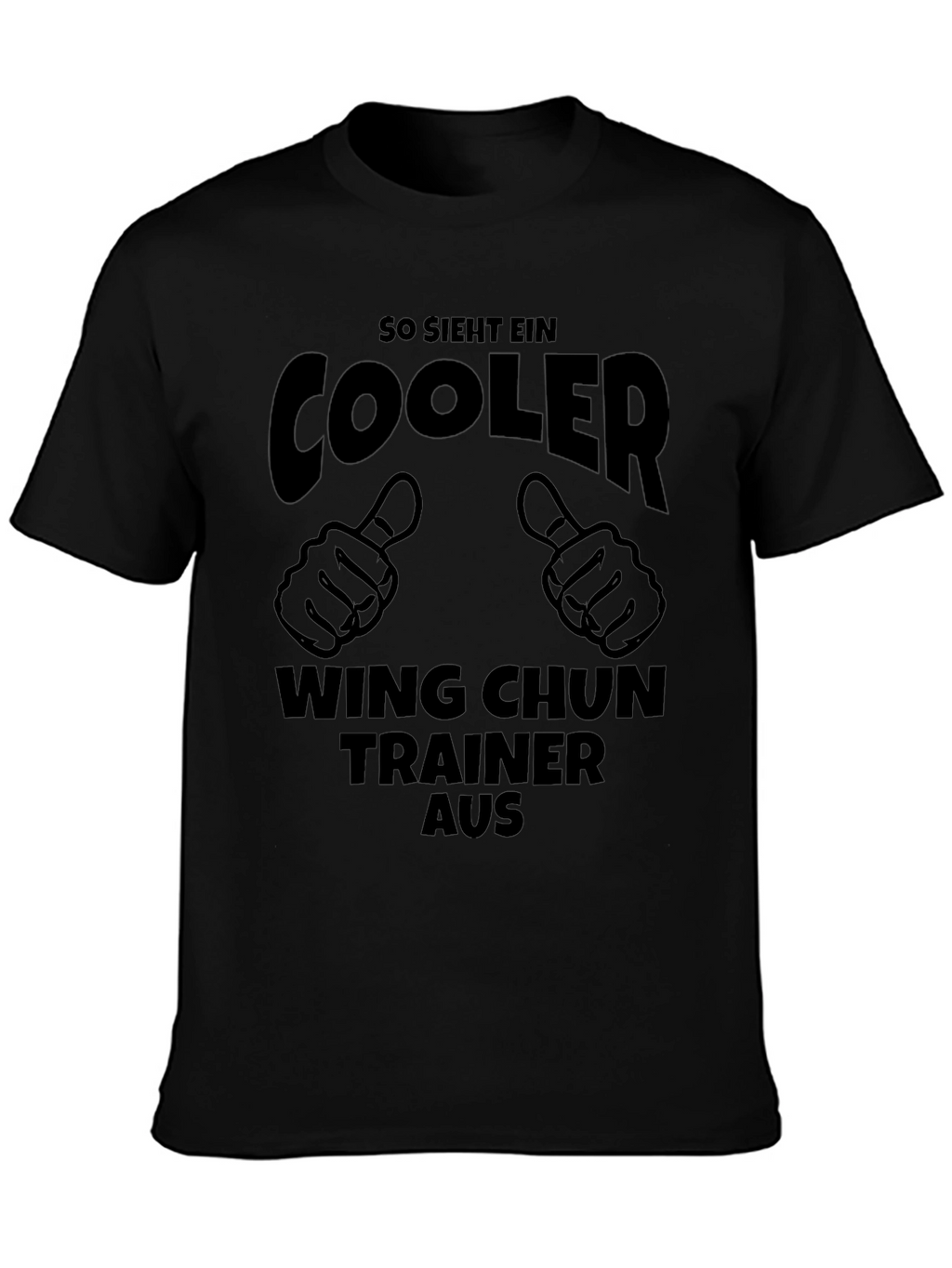 Cool Wing Chun Trainer T-Shirt - Black Cotton