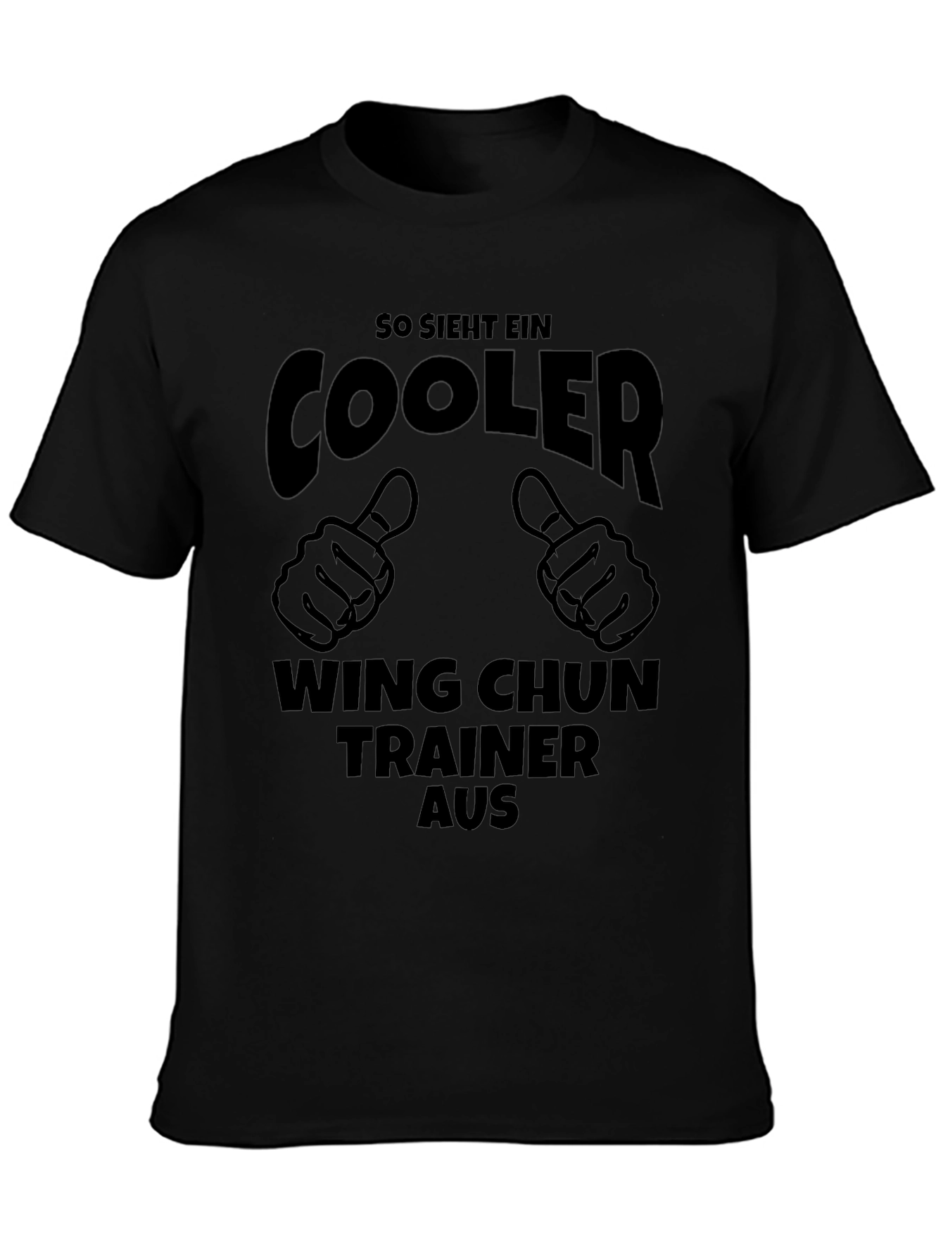 Cool Wing Chun Trainer T-Shirt - Black Cotton