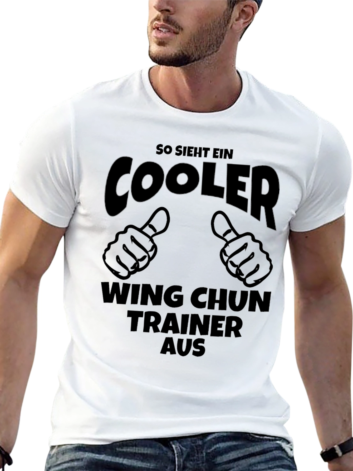 Cool Wing Chun Trainer T-Shirt - Black Cotton