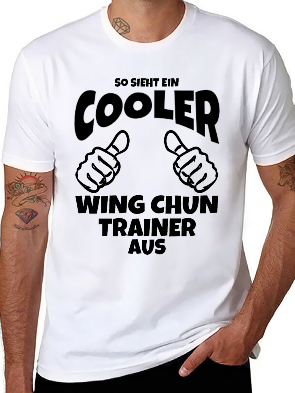 Cool Wing Chun Trainer T-Shirt - Black Cotton