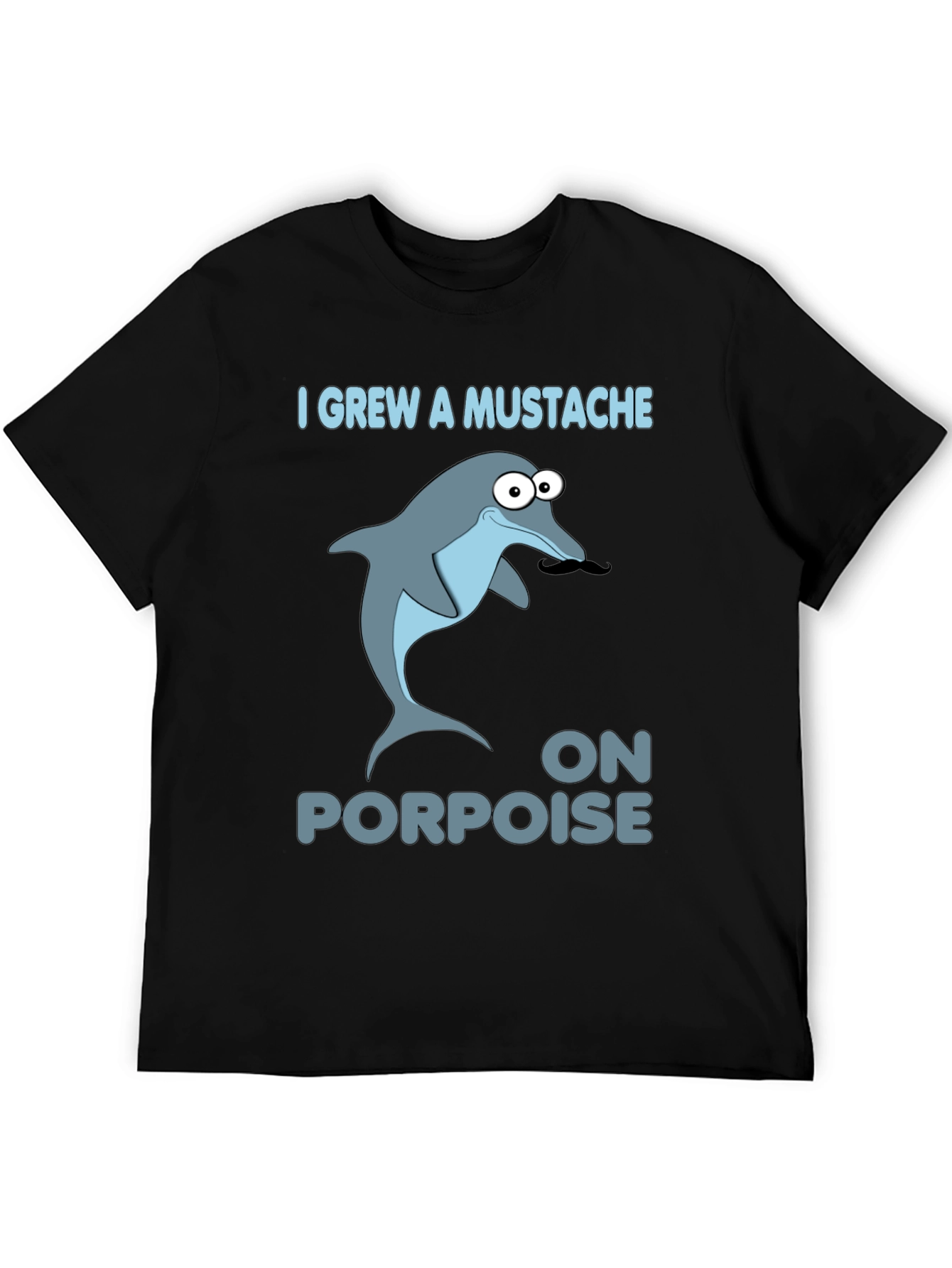 Funny Dolphin Mustache Pun T-Shirt