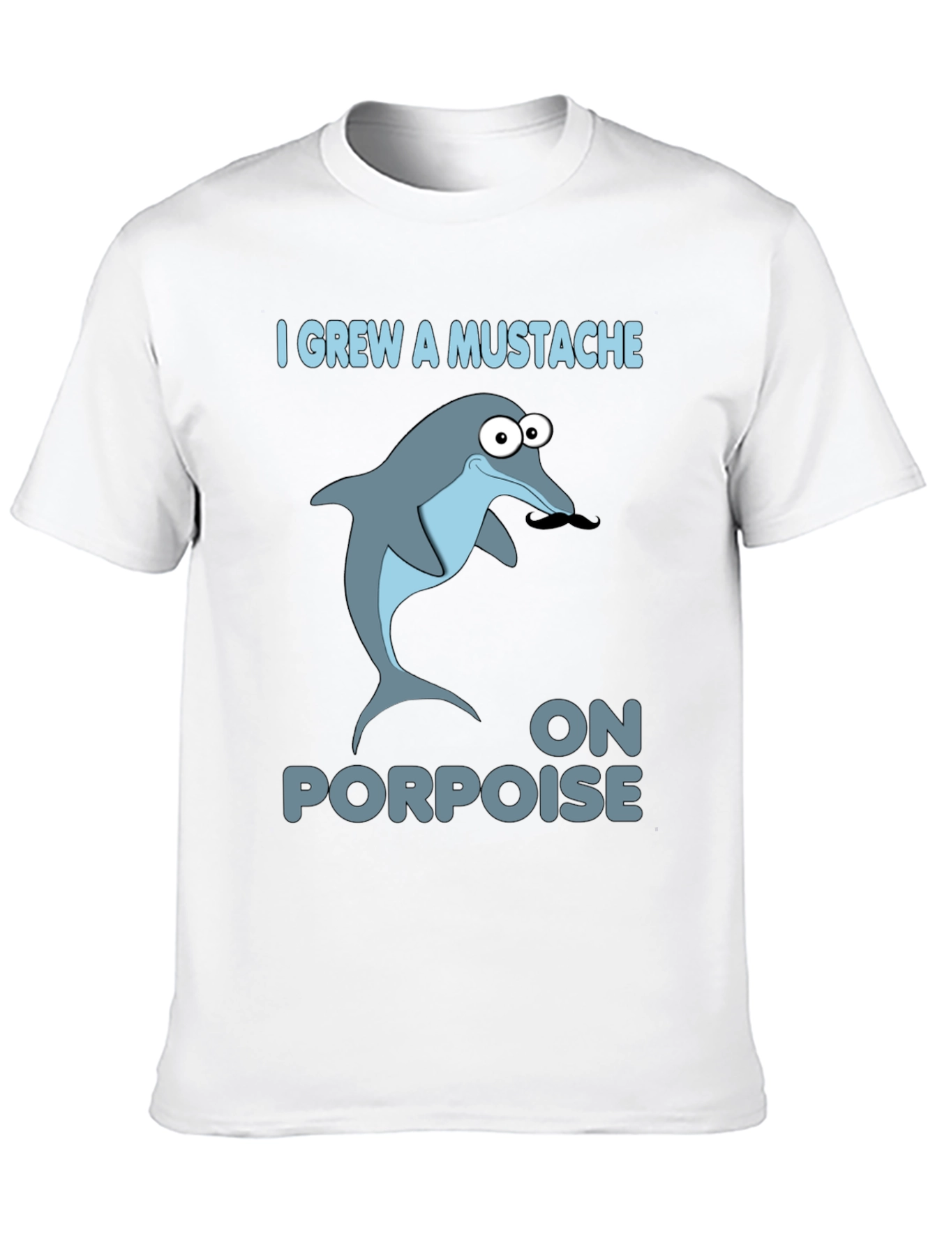 Funny Dolphin Mustache Pun T-Shirt