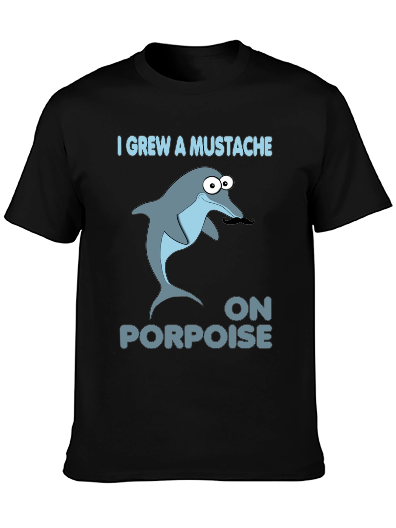 Funny Dolphin Mustache Pun T-Shirt