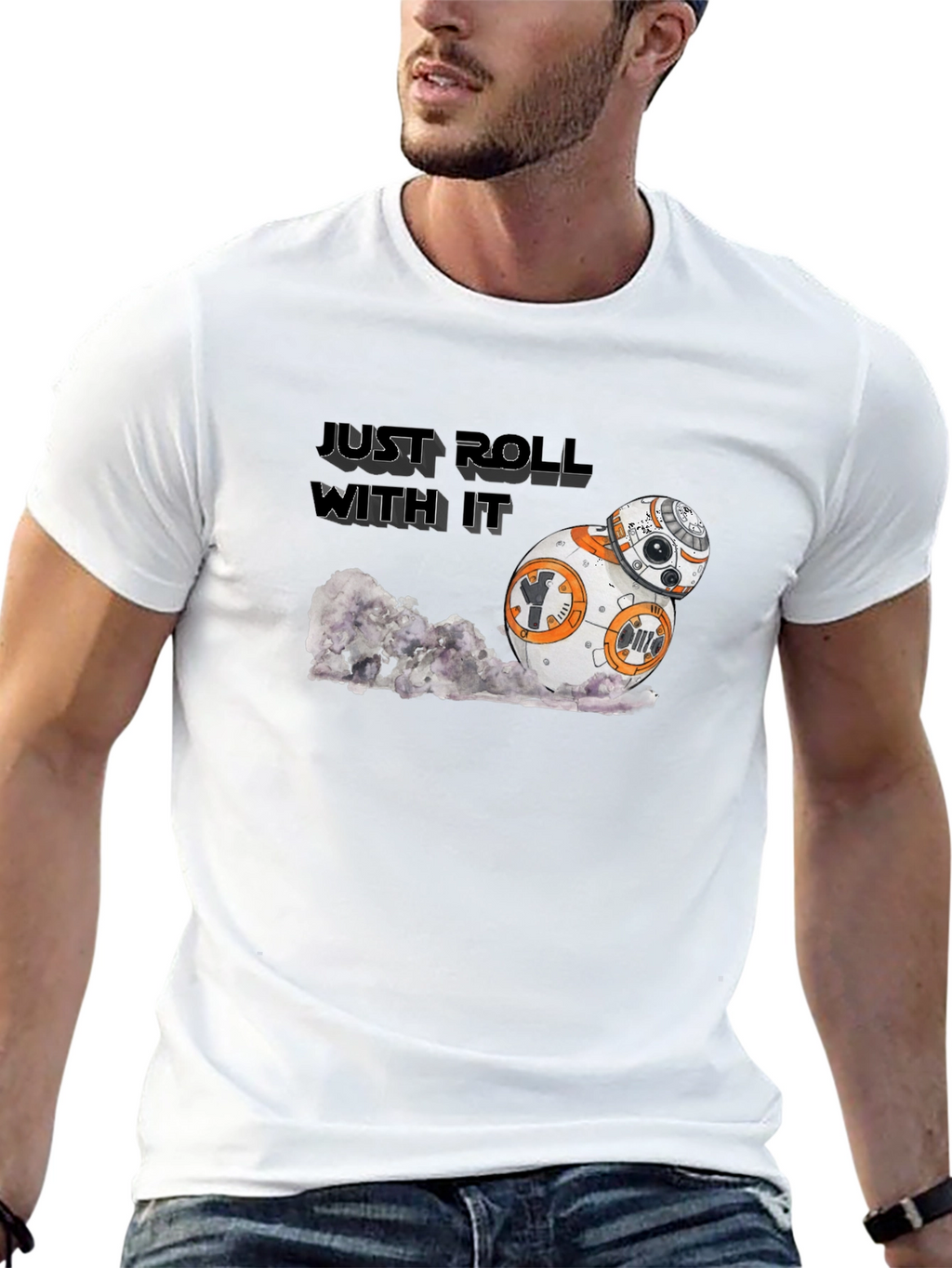 Just Roll With It Star Wars BB-8 Black T-Shirt