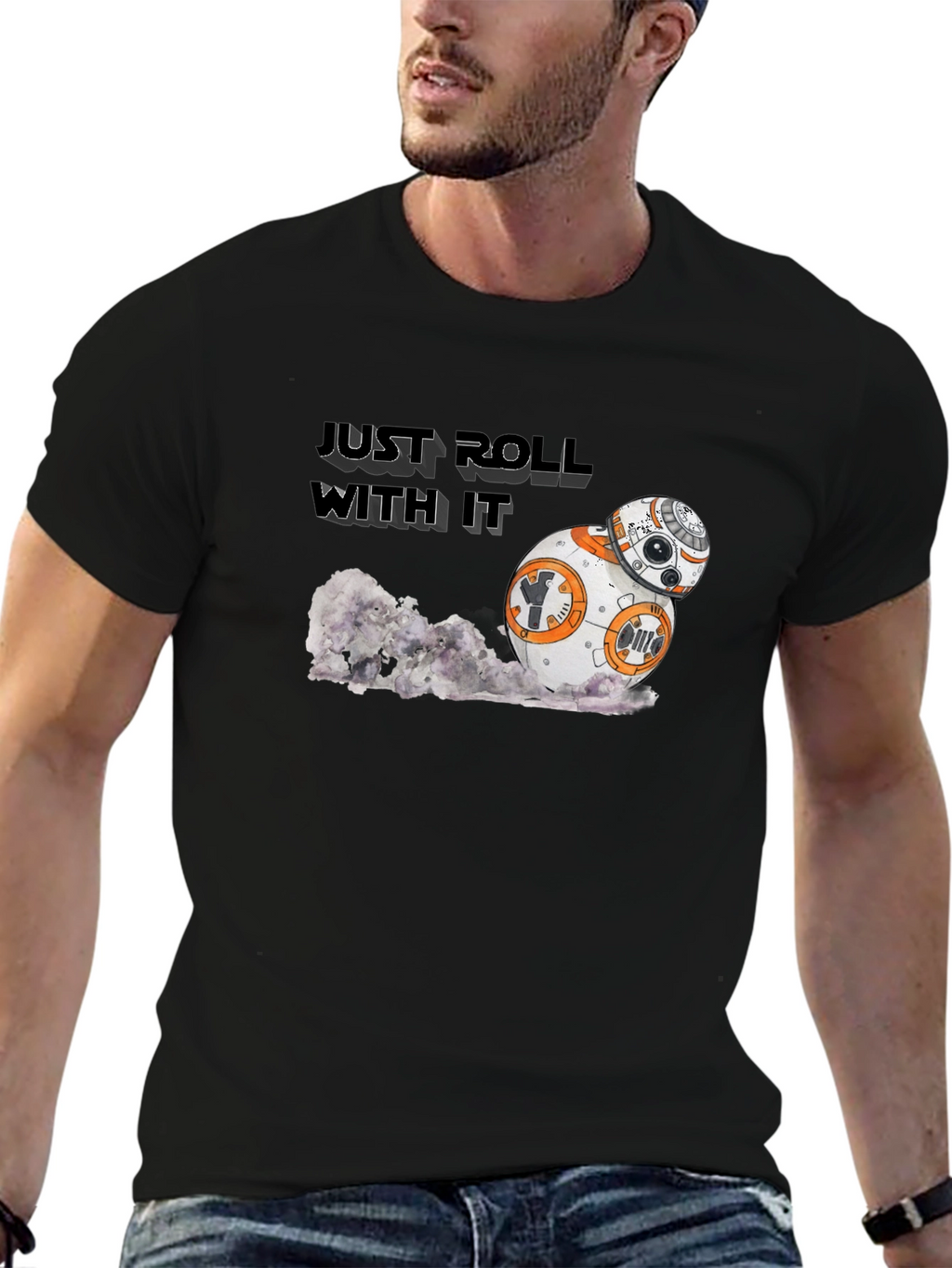 Just Roll With It Star Wars BB-8 Black T-Shirt
