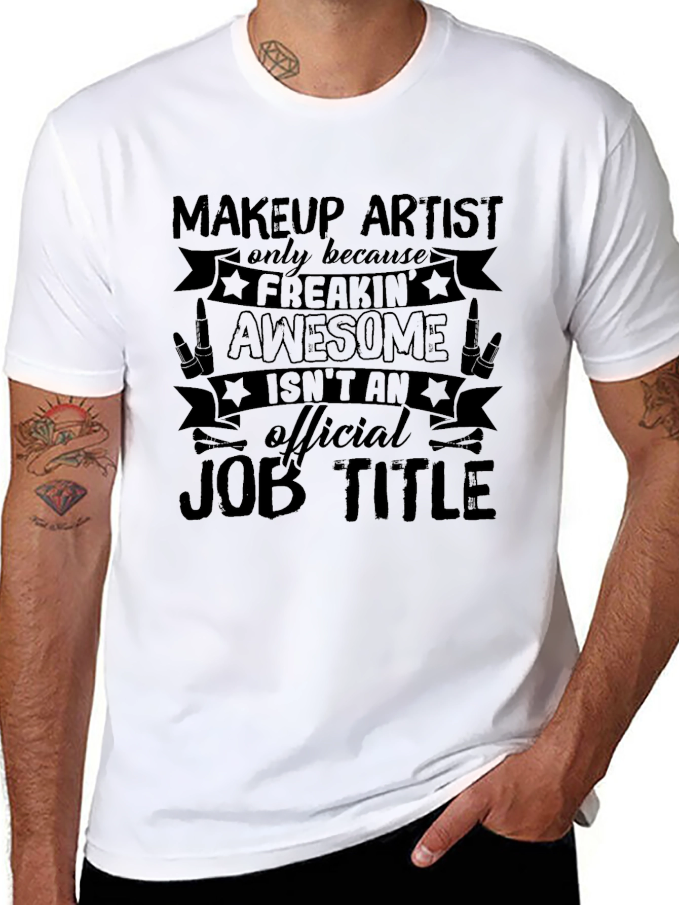 Makeup Artist Awesome Job Title Black Graphic T-Shirt