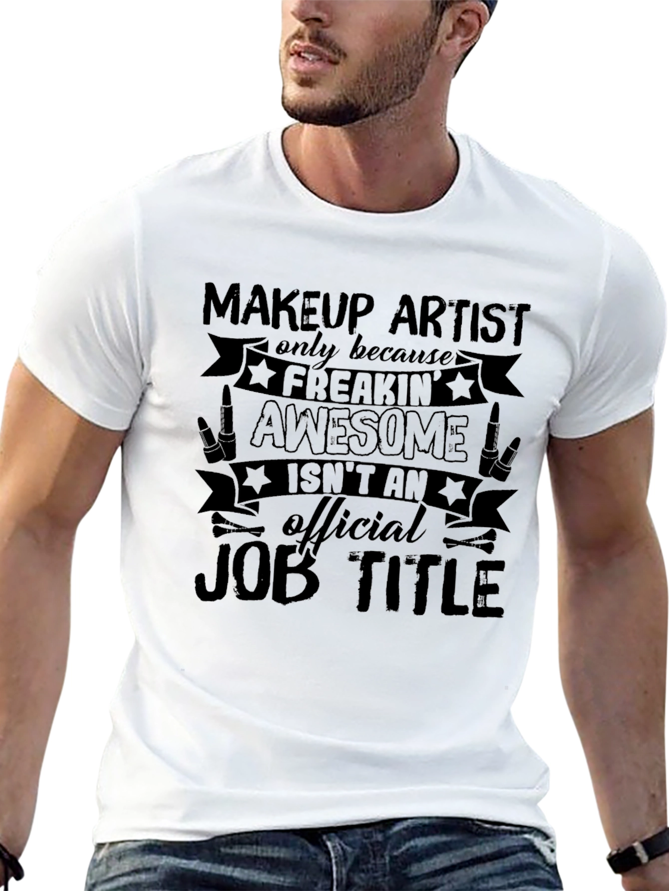 Makeup Artist Awesome Job Title Black Graphic T-Shirt