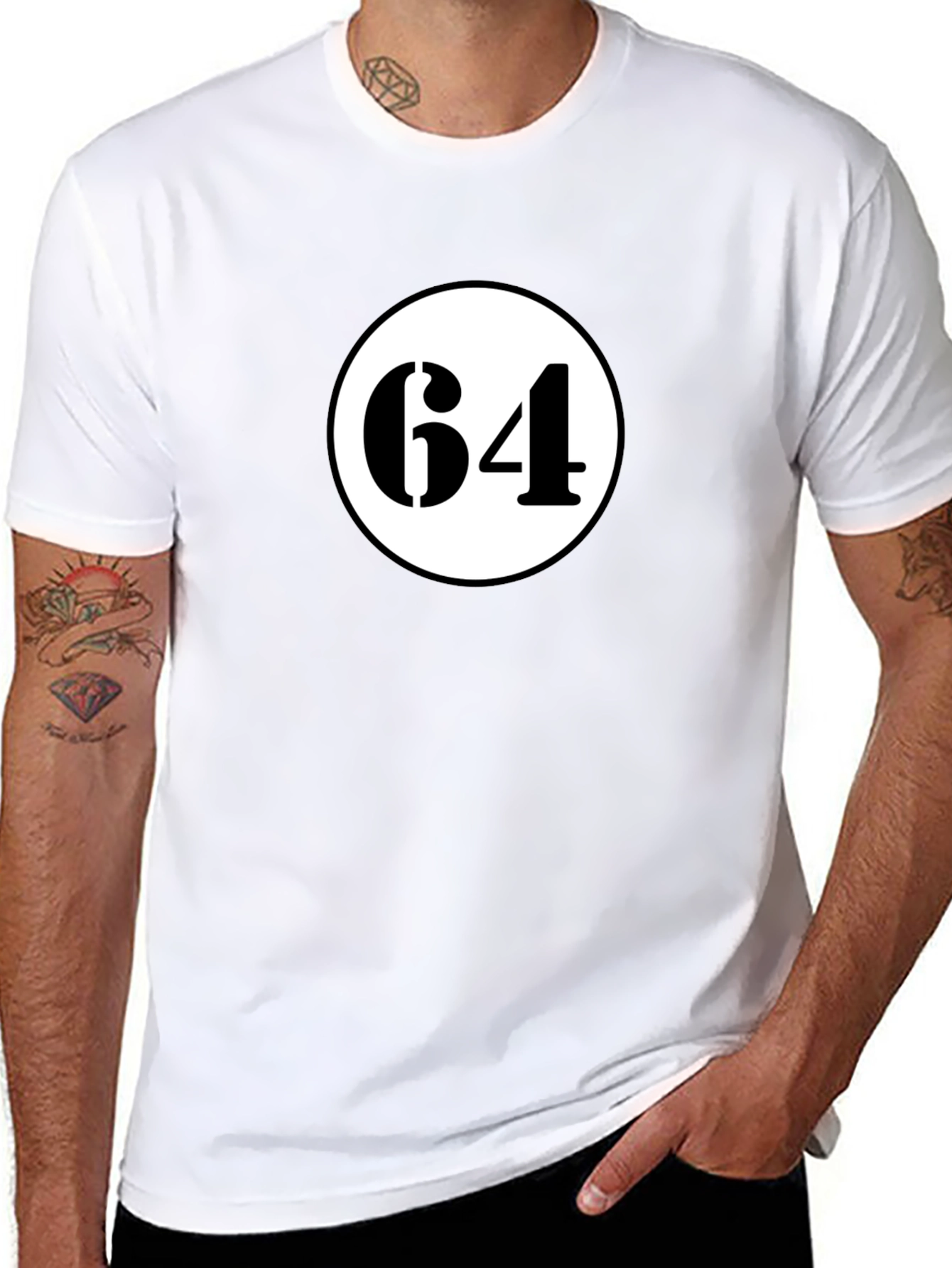 Black T-Shirt with 64 Circle Graphic