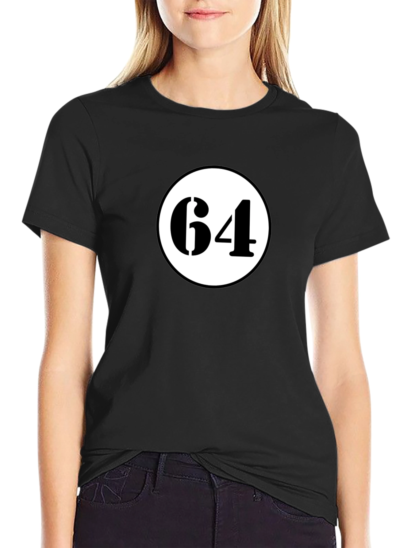 Black T-Shirt with 64 Circle Graphic
