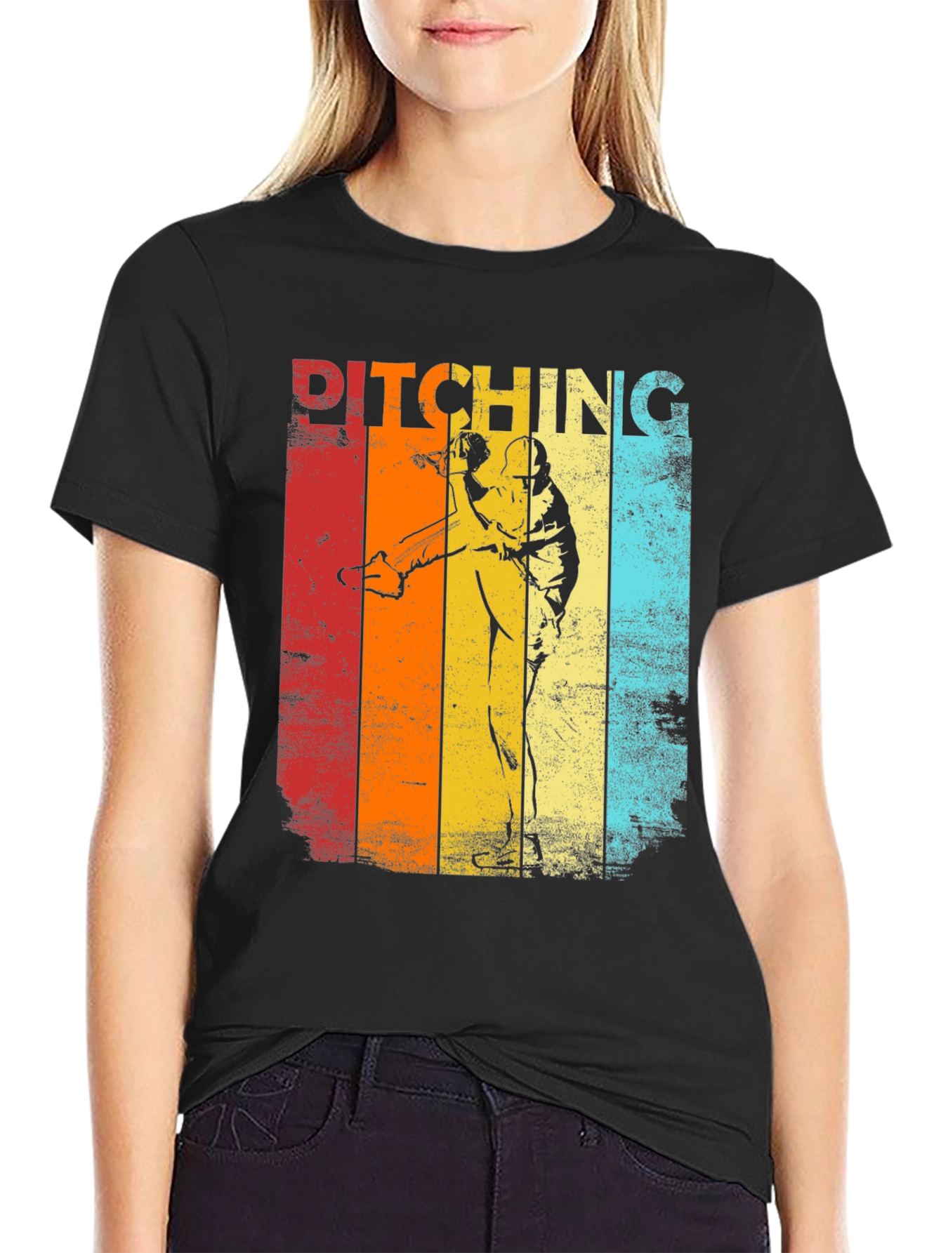Vintage Pitching Retro Baseball T-Shirt
