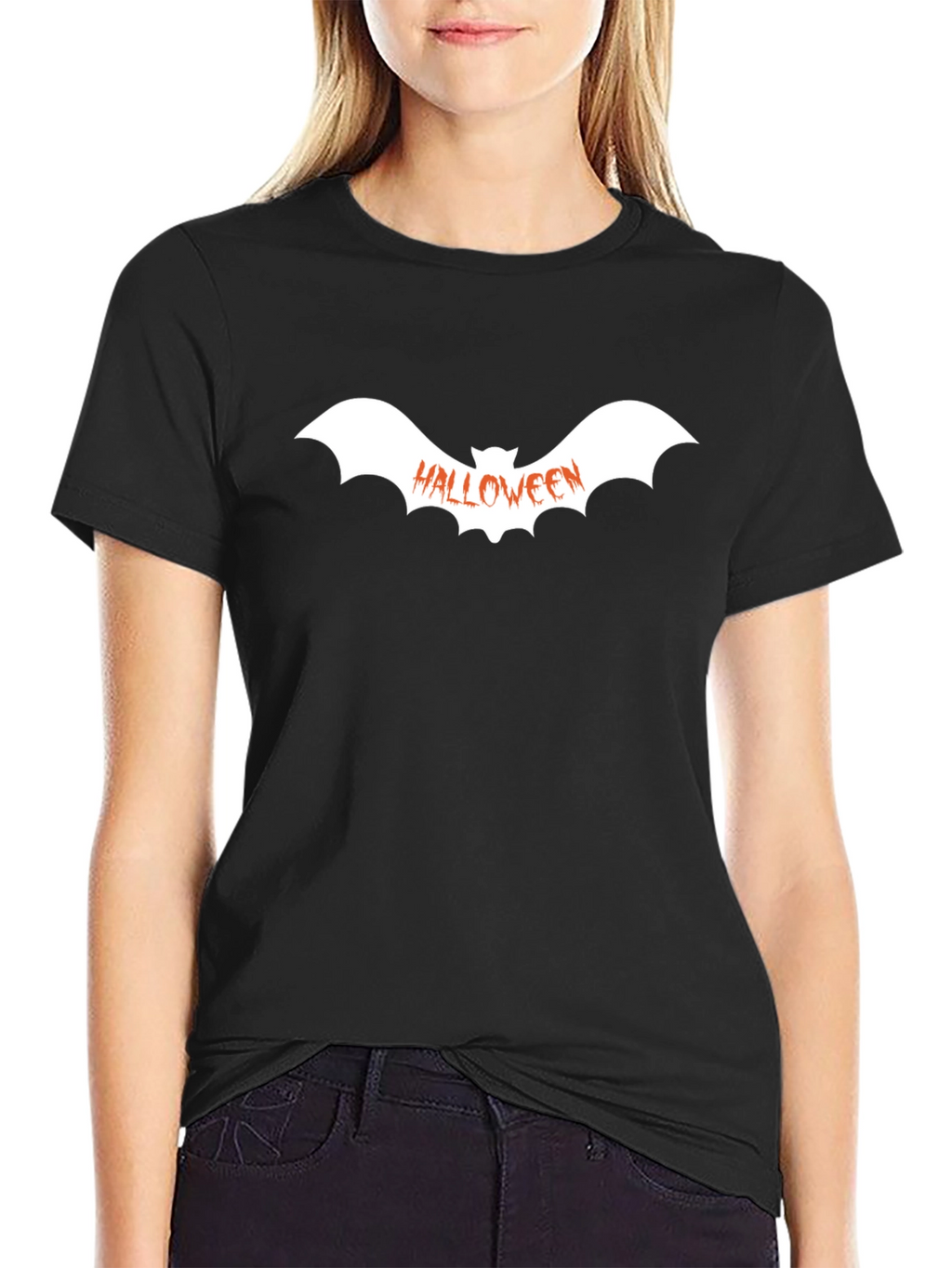 Halloween Bat Graphic Tee - Spooky Season Shirt