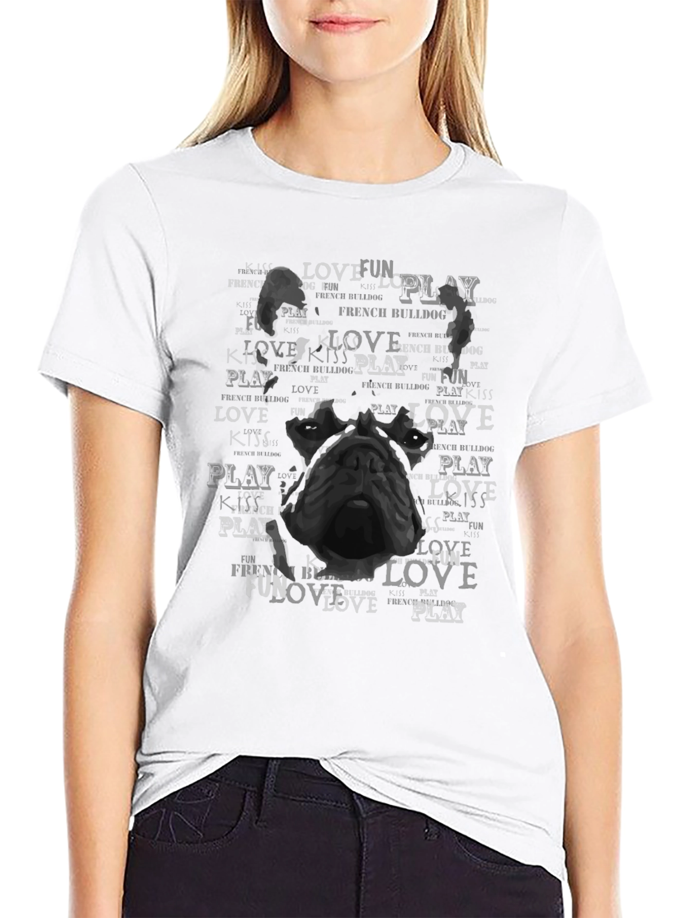 French Bulldog Love Kiss Play T-Shirt
