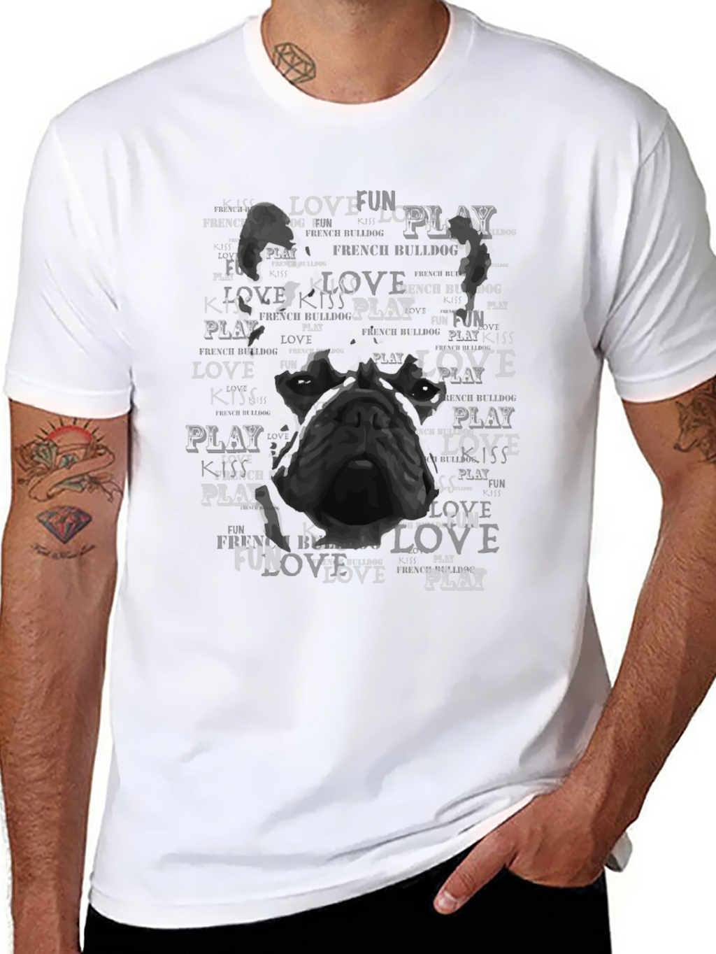 French Bulldog Love Kiss Play T-Shirt