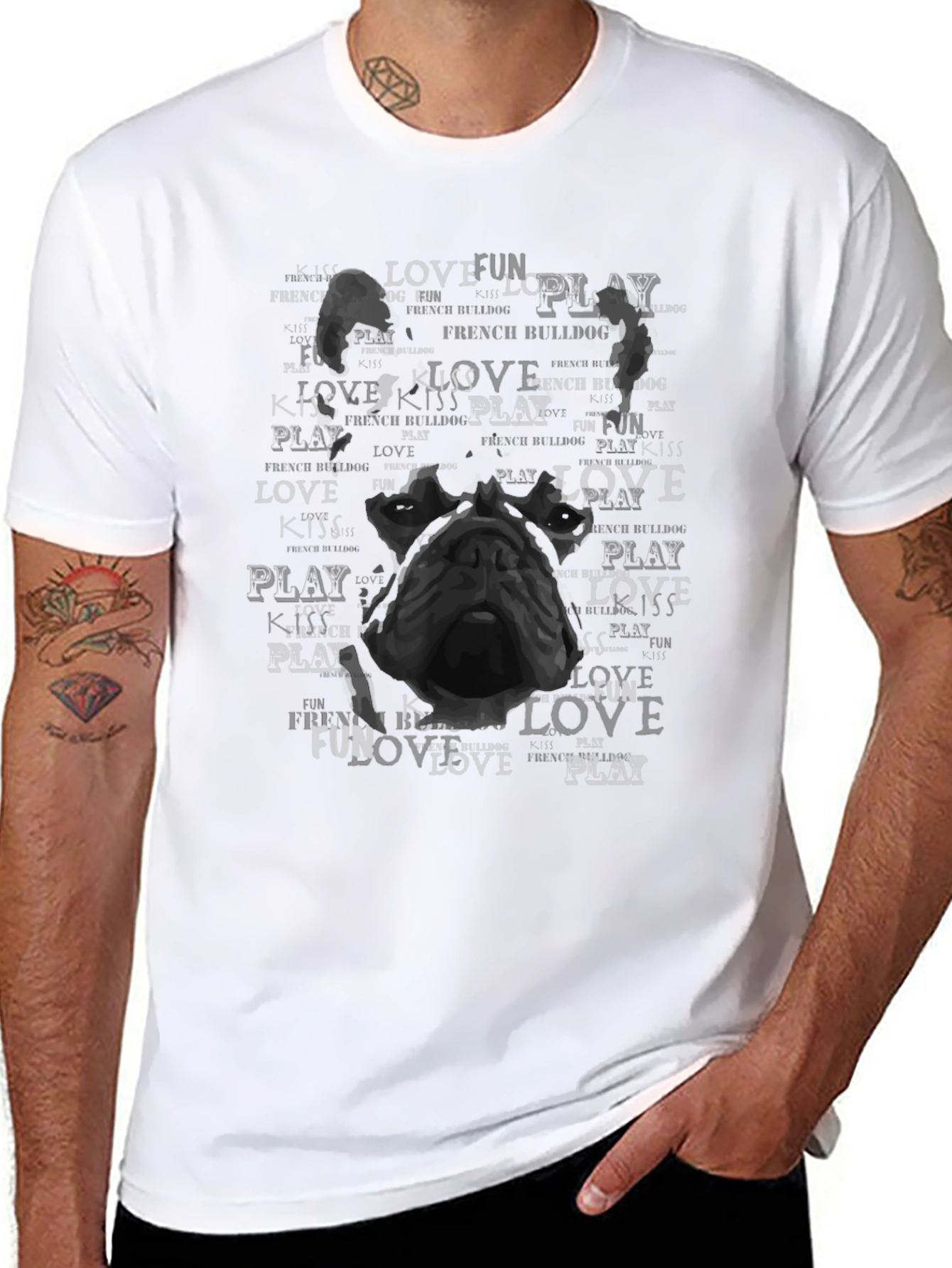 French Bulldog Love Kiss Play T-Shirt