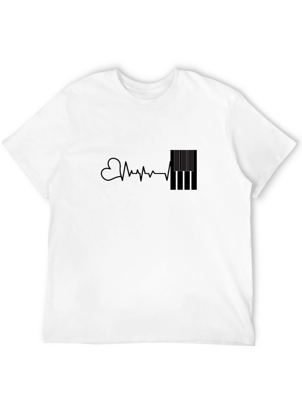 Heartbeat Piano Keys Graphic Tee