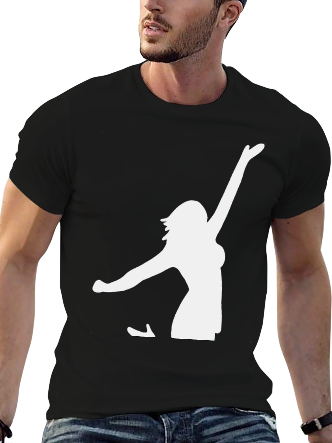 Black T-Shirt with Dancer Silhouette