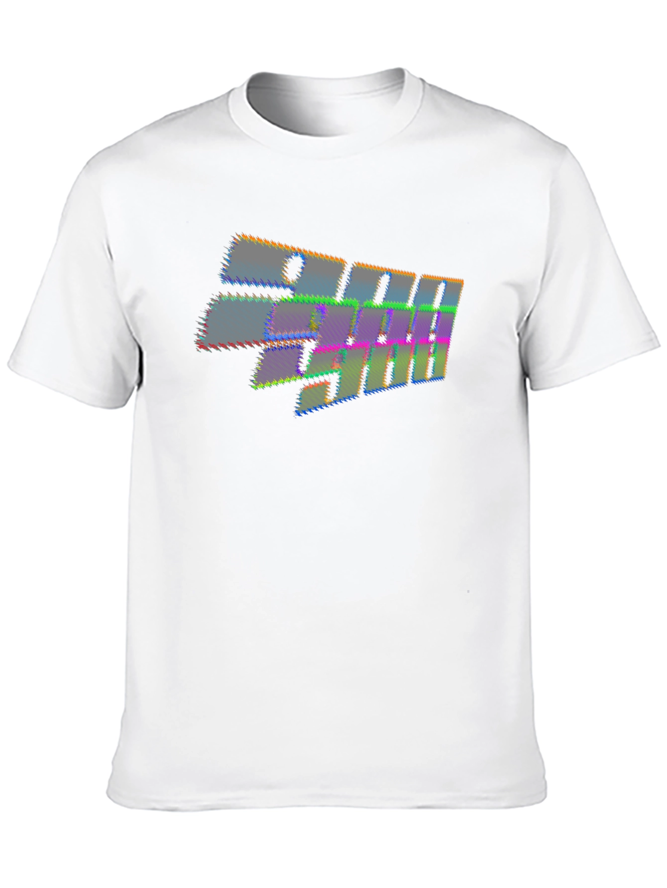 Retro Glitch Graphic T-Shirt - Black