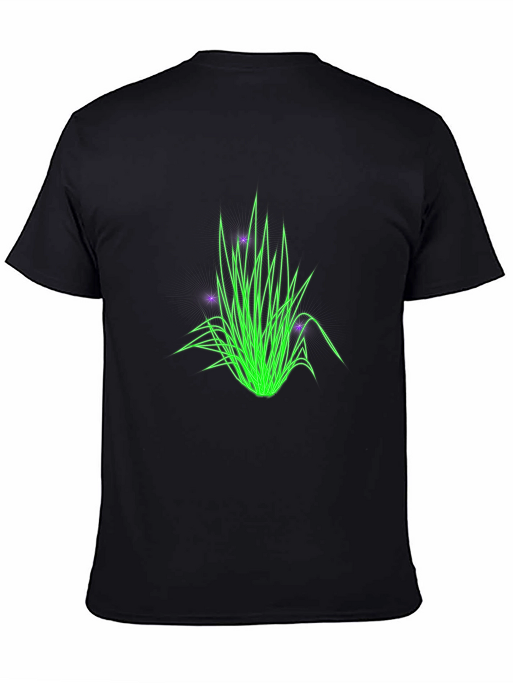 Neon Grass Graphic Tee - Stylish Black T-Shirt