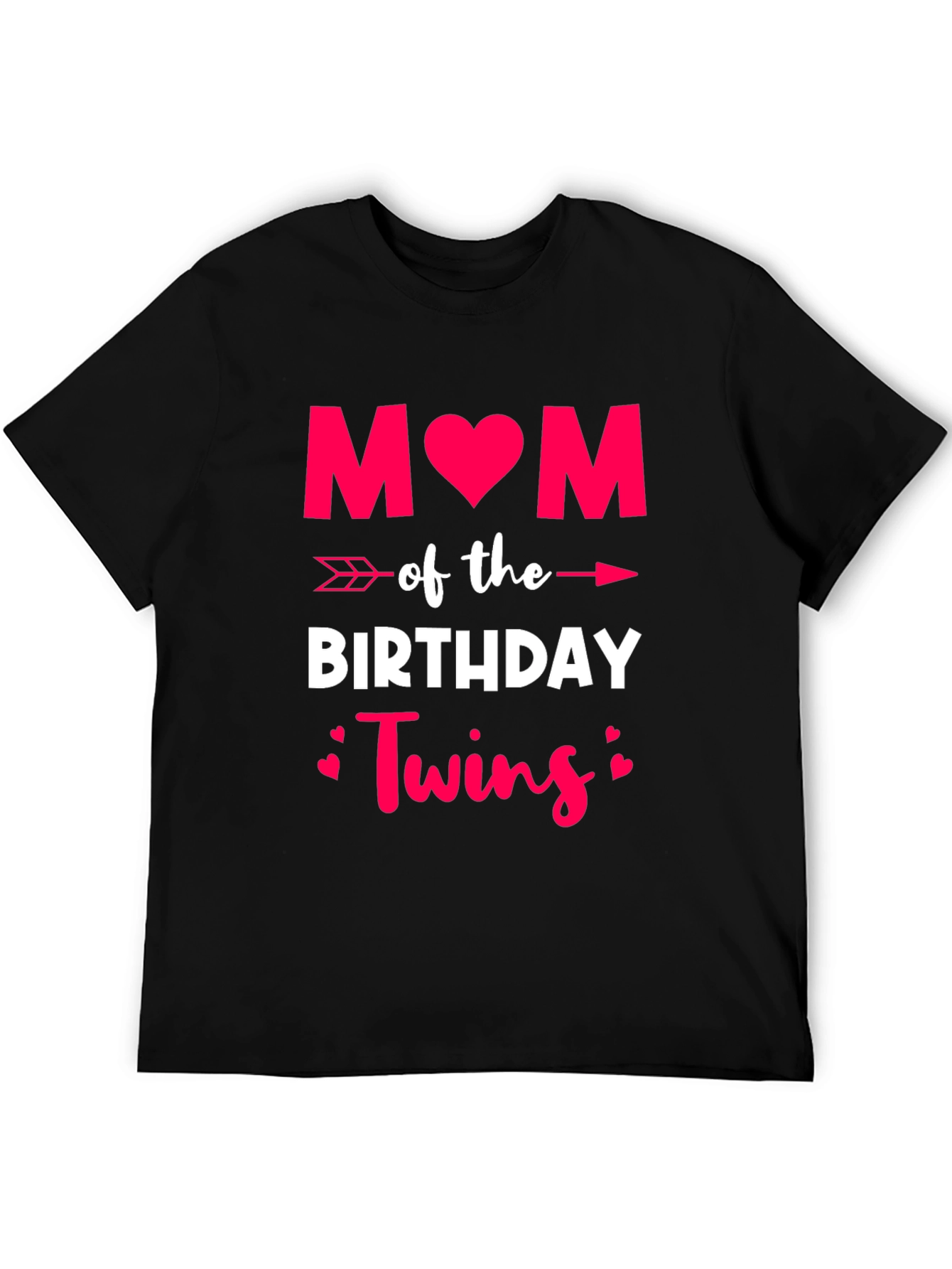 Mom of Birthday Twins T-Shirt - Black