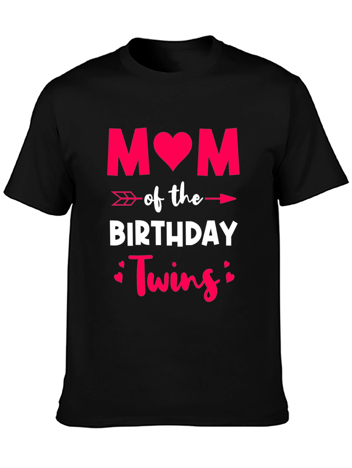 Mom of Birthday Twins T-Shirt - Black
