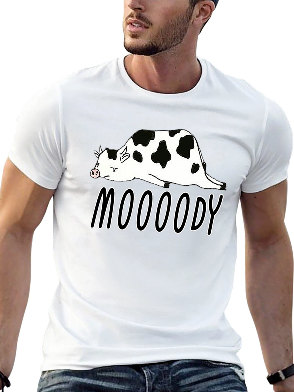Mooooody Cow Graphic Tee - Funny Animal Shirt