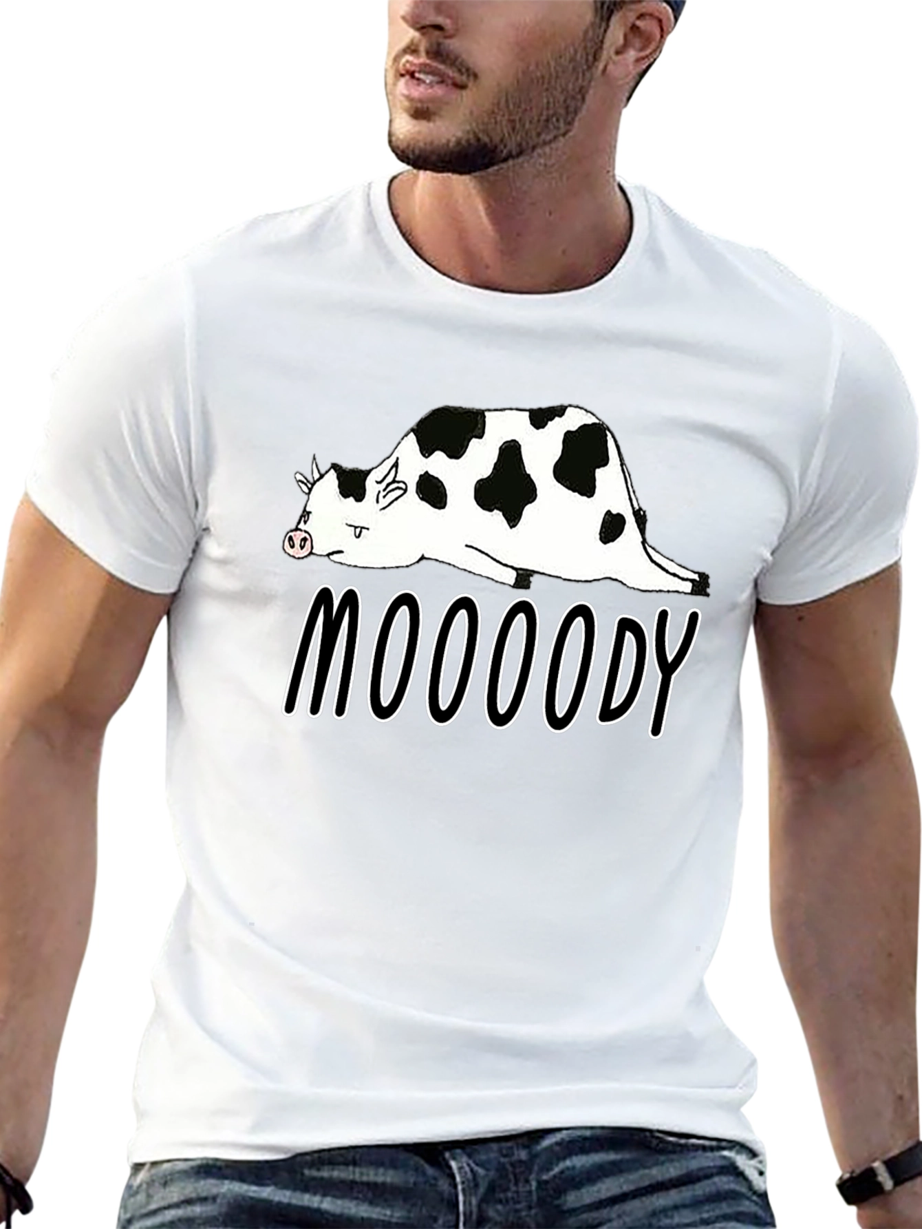 Mooooody Cow Graphic Tee - Funny Animal Shirt
