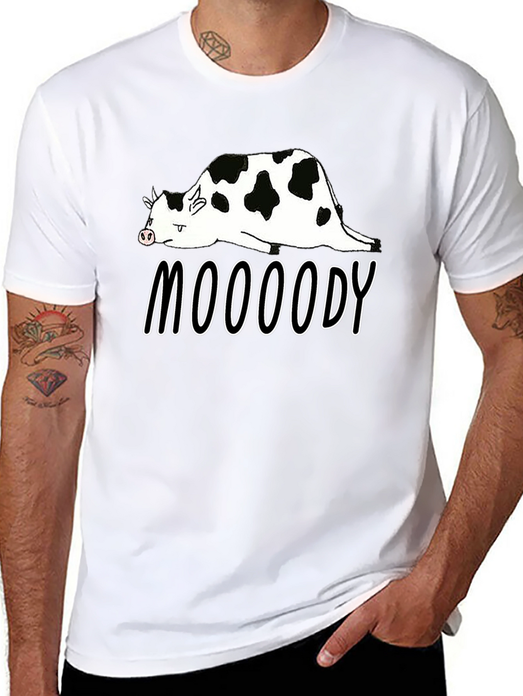 Mooooody Cow Graphic Tee - Funny Animal Shirt