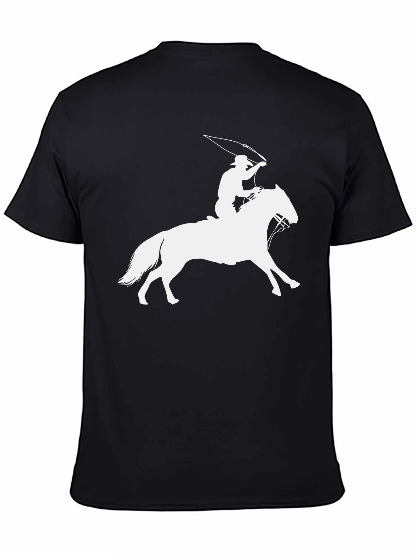 Cowboy Lasso Horse Black T-Shirt