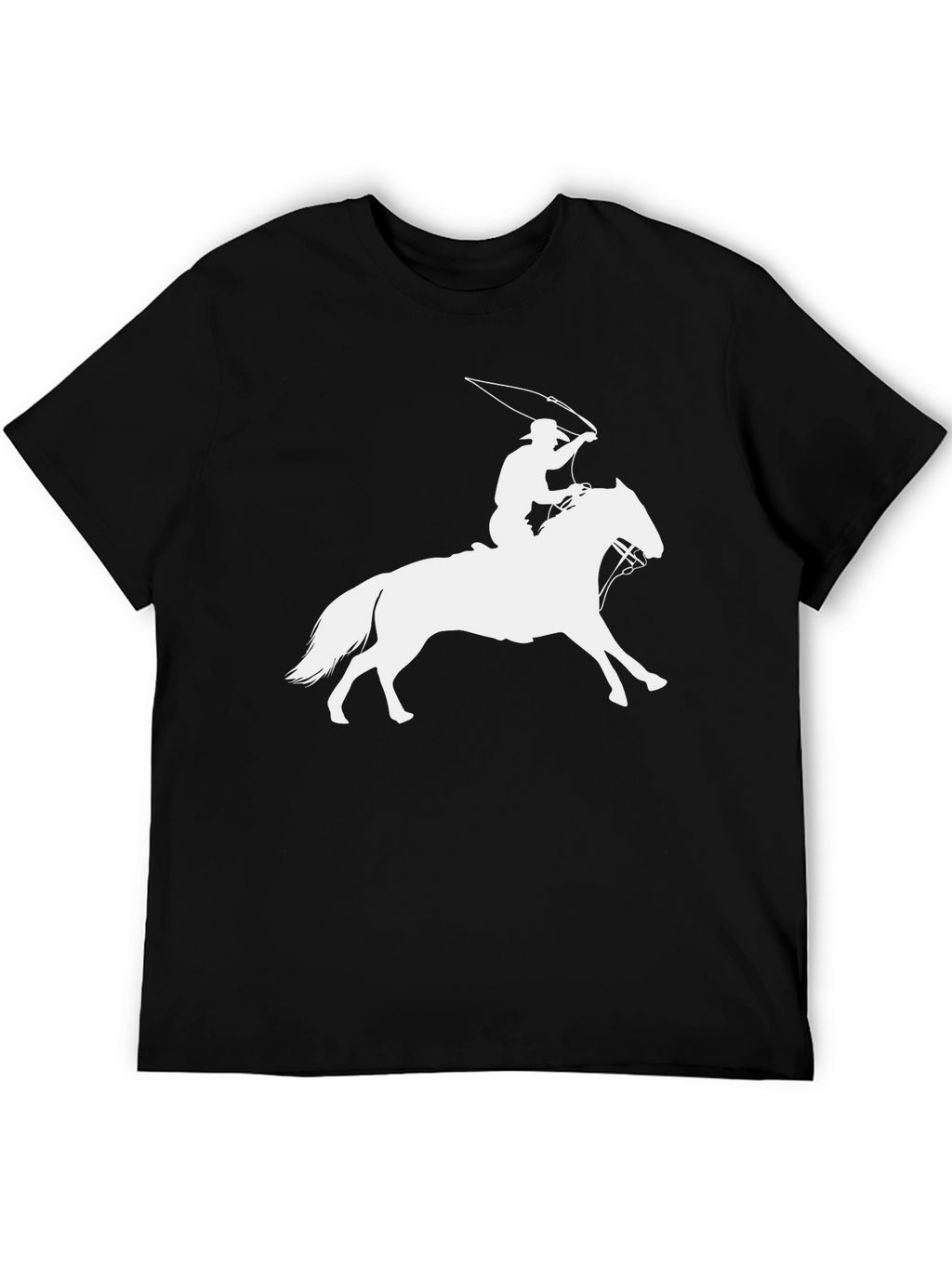 Cowboy Lasso Horse Black T-Shirt
