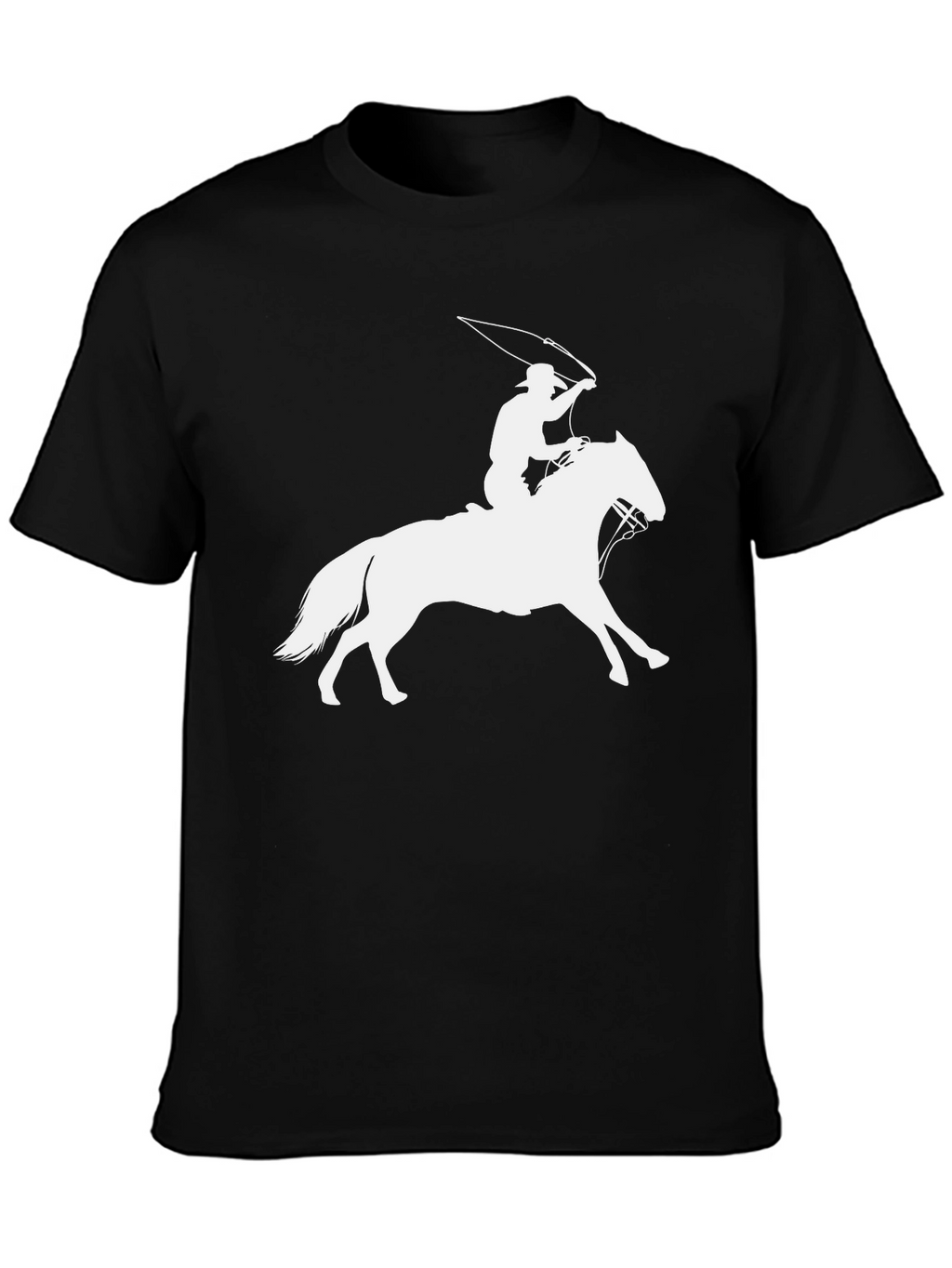 Cowboy Lasso Horse Black T-Shirt