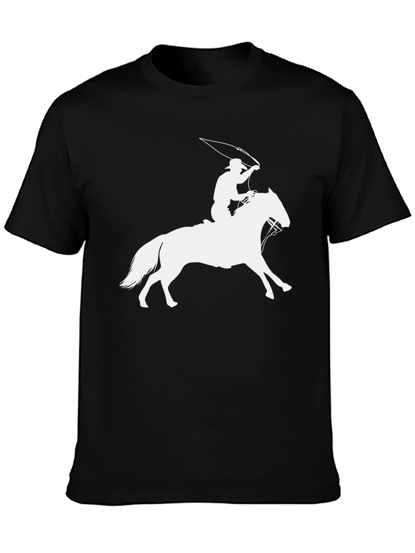 Cowboy Lasso Horse Black T-Shirt